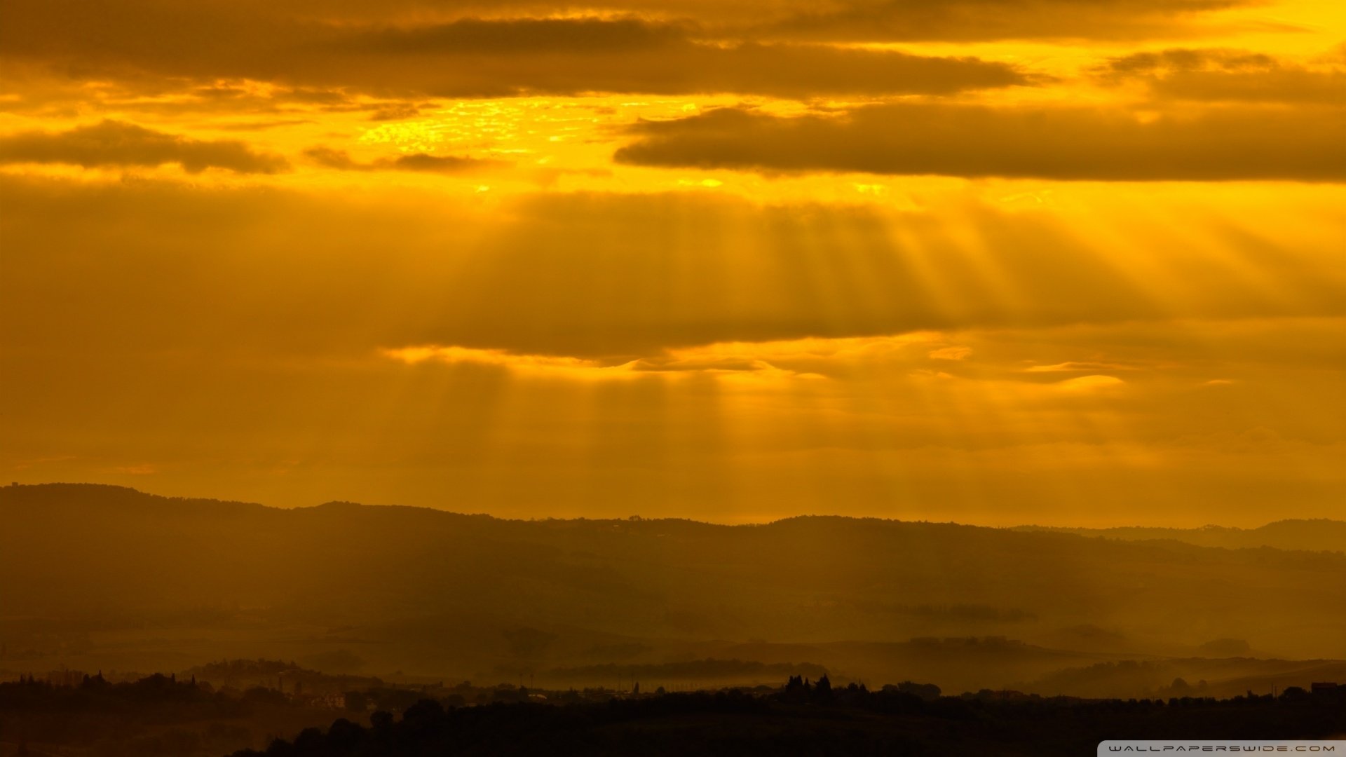 风景,落日余晖,晚霞,儿童桌面专用