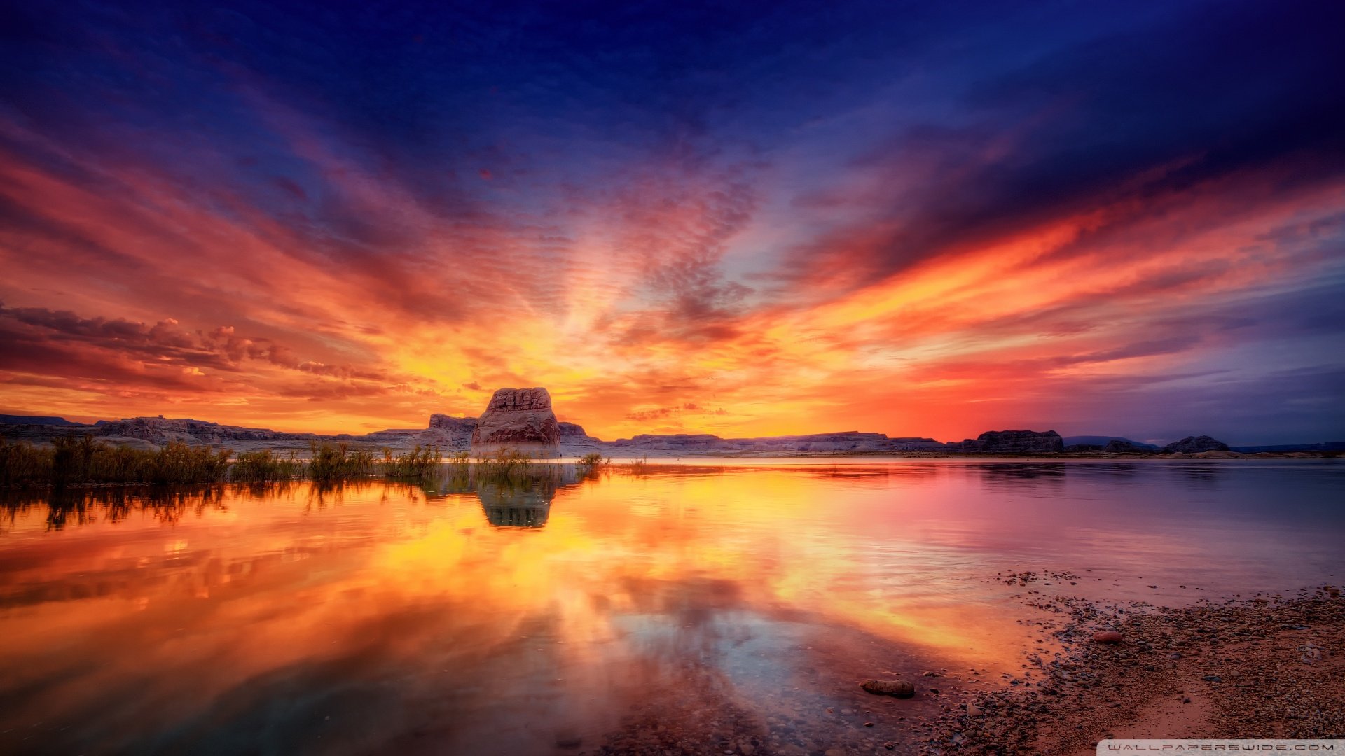 风景,落日余晖,晚霞,儿童桌面专用