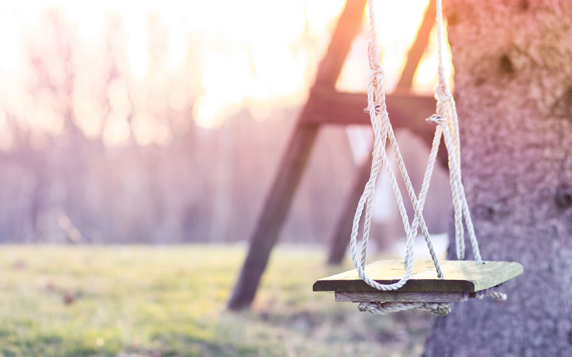 小清新,秋千,温馨,儿童桌面专用