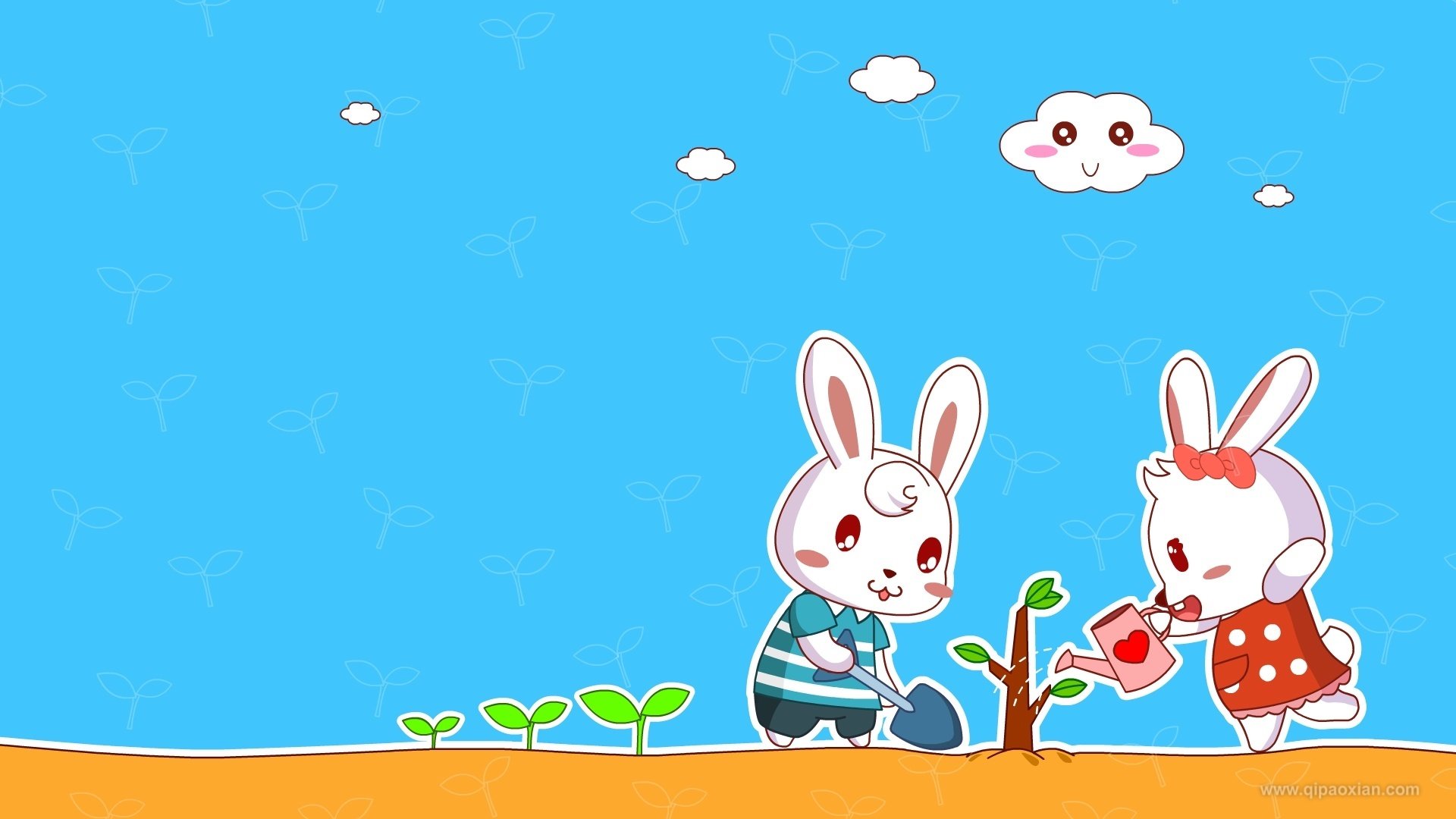 动漫,卡通,图小贝,起跑线,小兔子,儿童桌面专用