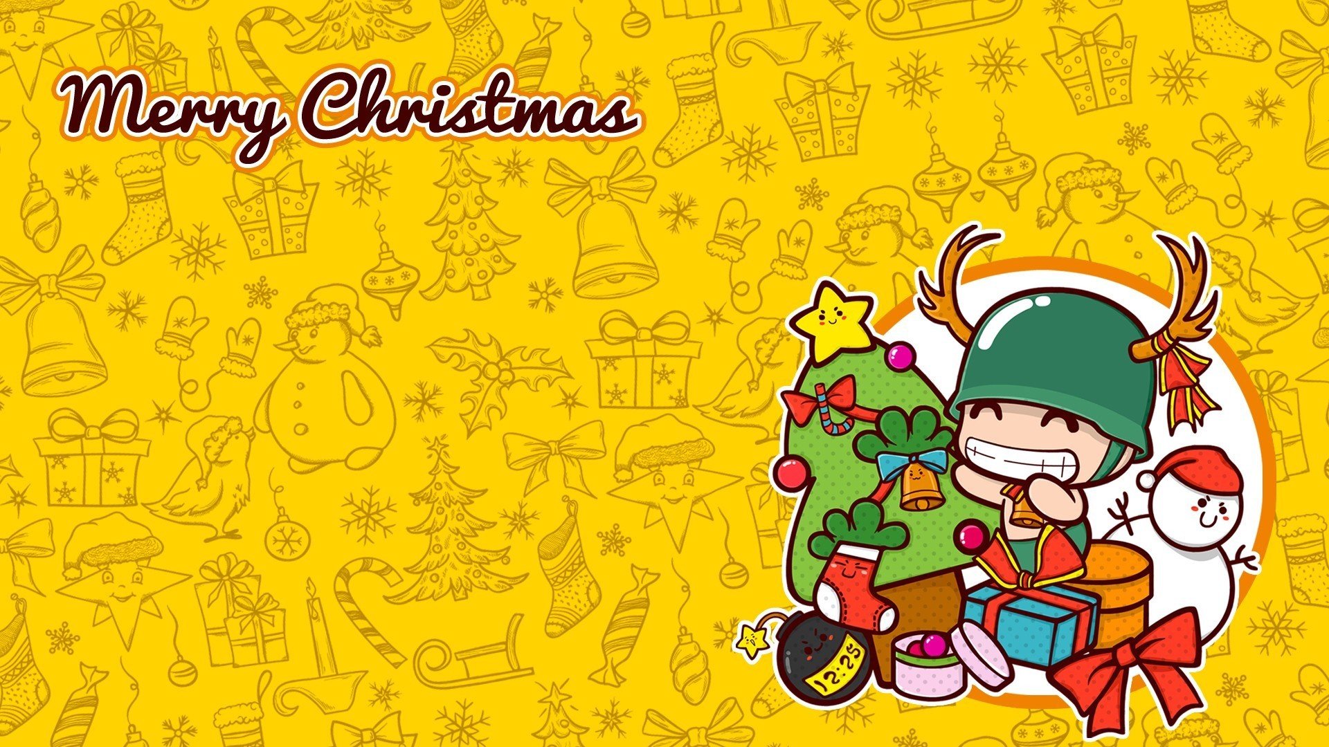 动漫,可爱,动画,手绘,圣诞节,炮炮兵,儿童桌面专用