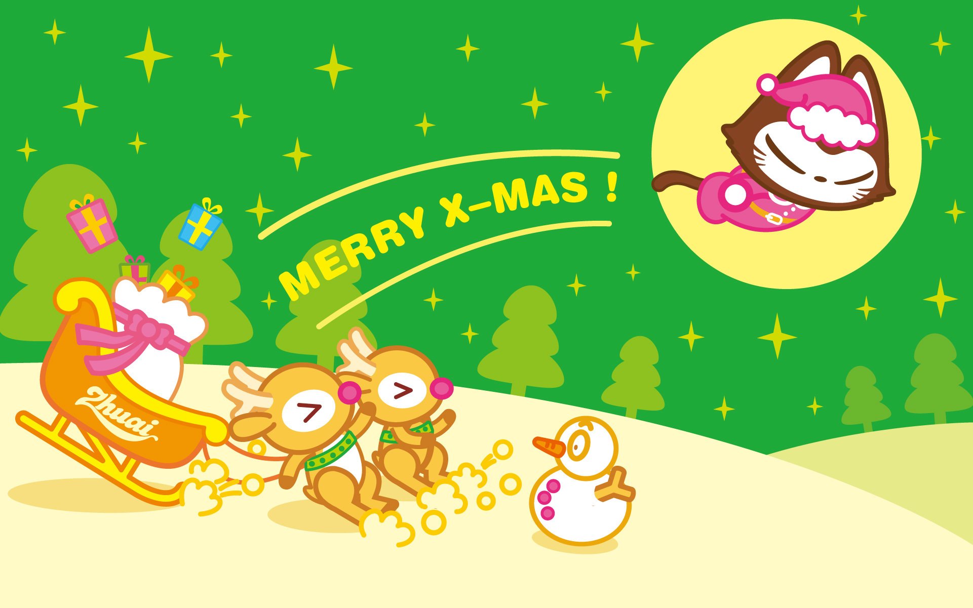 动漫,可爱,动画,手绘,圣诞节,拽猫,儿童桌面专用