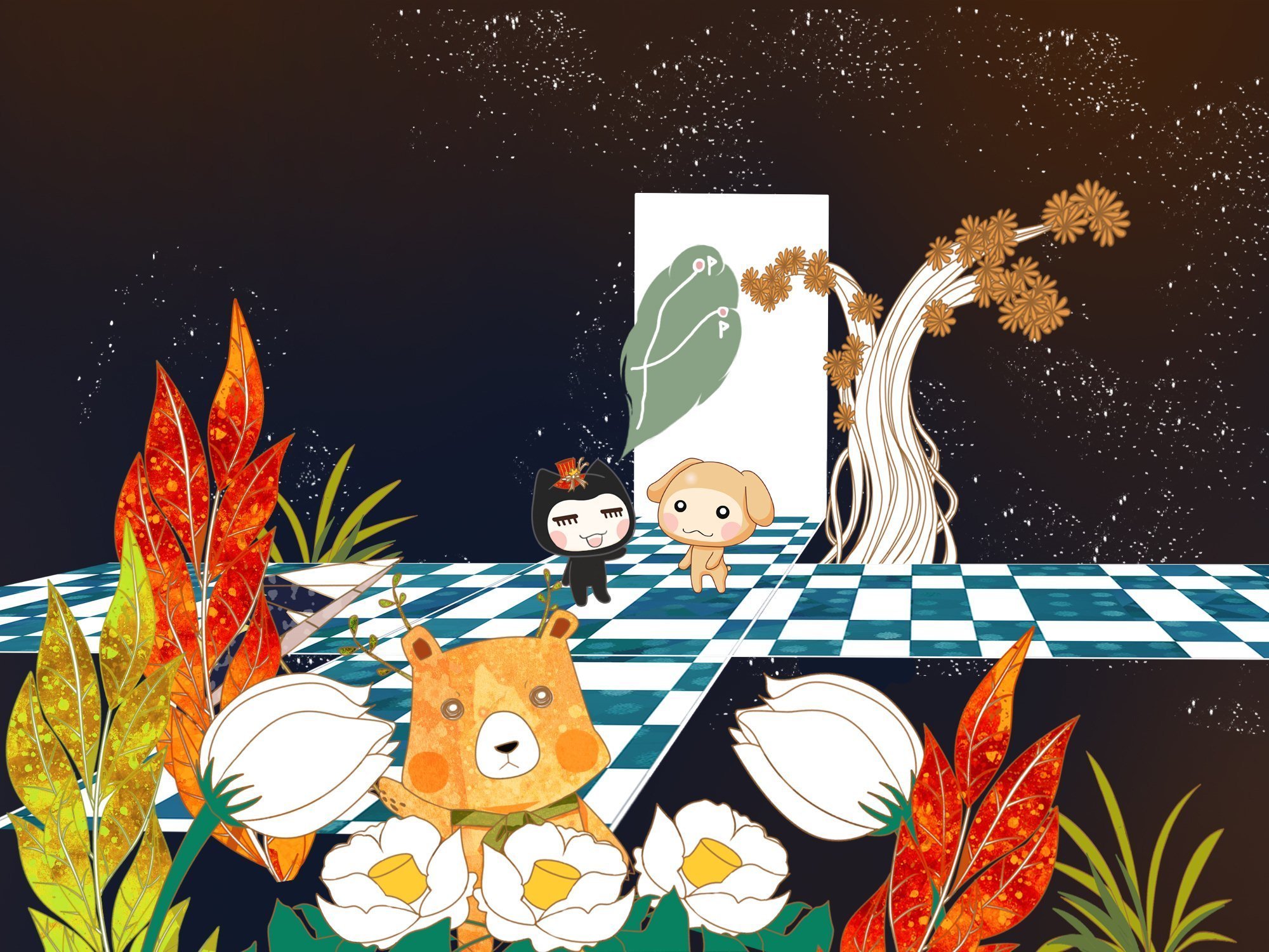 动漫,卡通,小左小右,可爱,公仔,儿童桌面专用