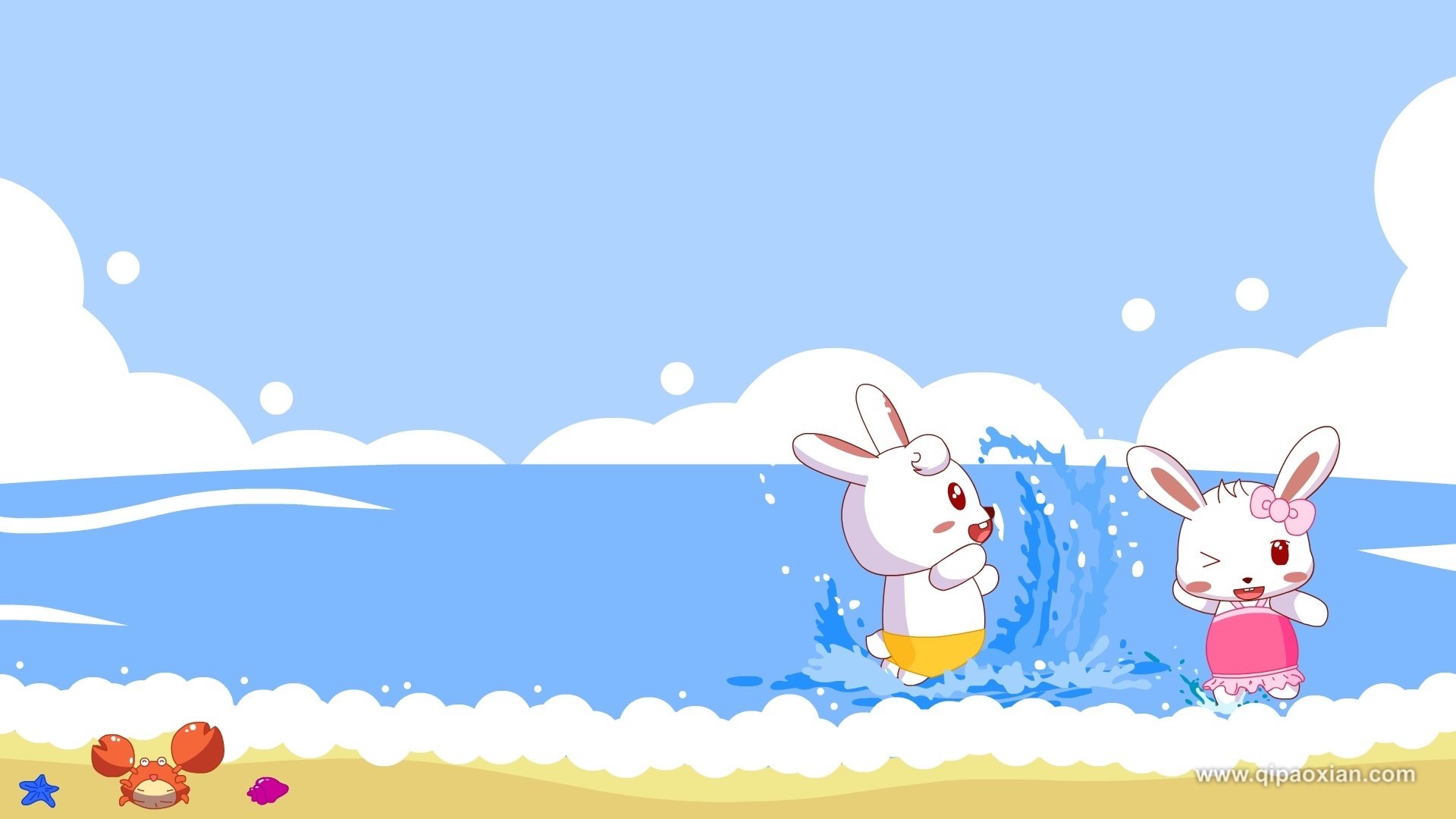 动漫,卡通,图小贝,起跑线,小兔子,儿童桌面专用