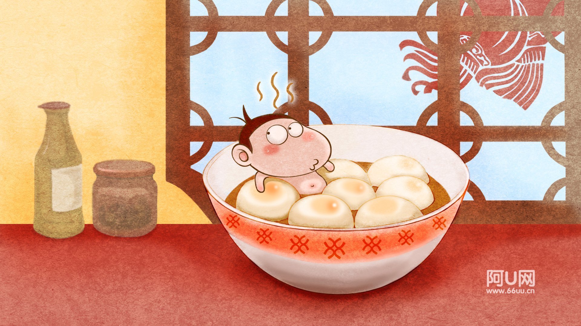 动漫,卡通,手绘,可爱,阿U网,情人节