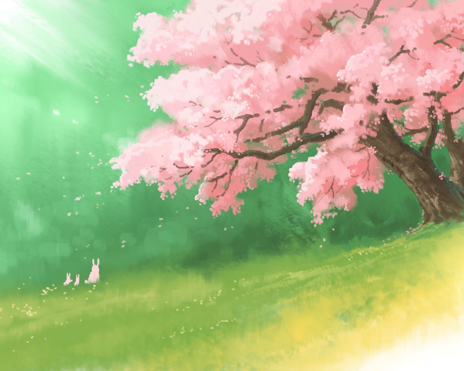 动漫卡通,手绘,森林,树,场景,可爱,卡哇伊