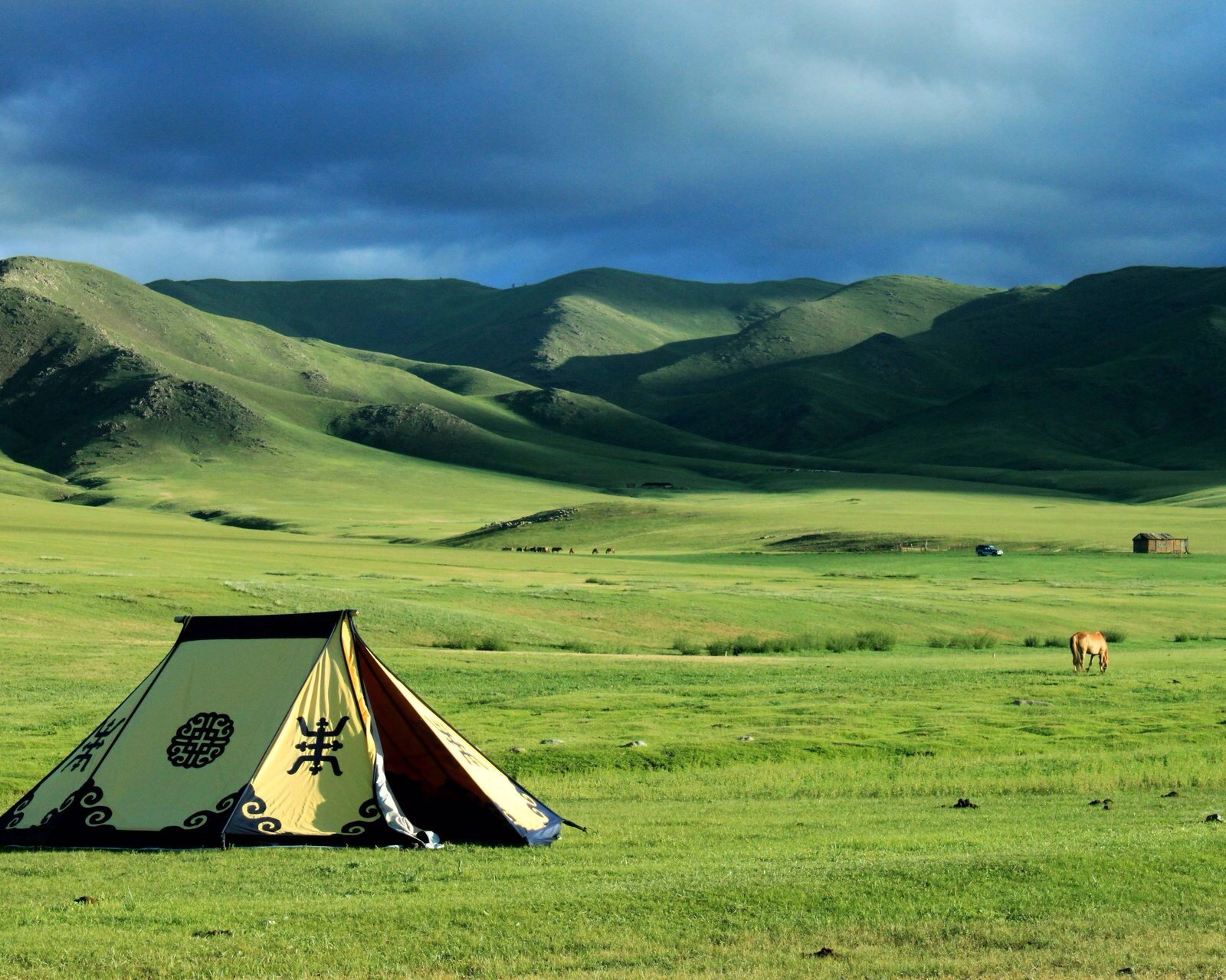 风景,自然,风光,草原,草地,帐篷,绿色