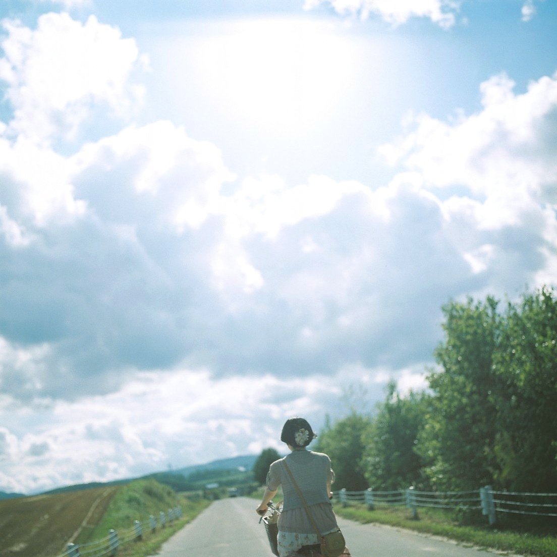 小清新,清新,唯美,物语,静物,治愈系,温暖,慢生活,女孩,背影,骑车