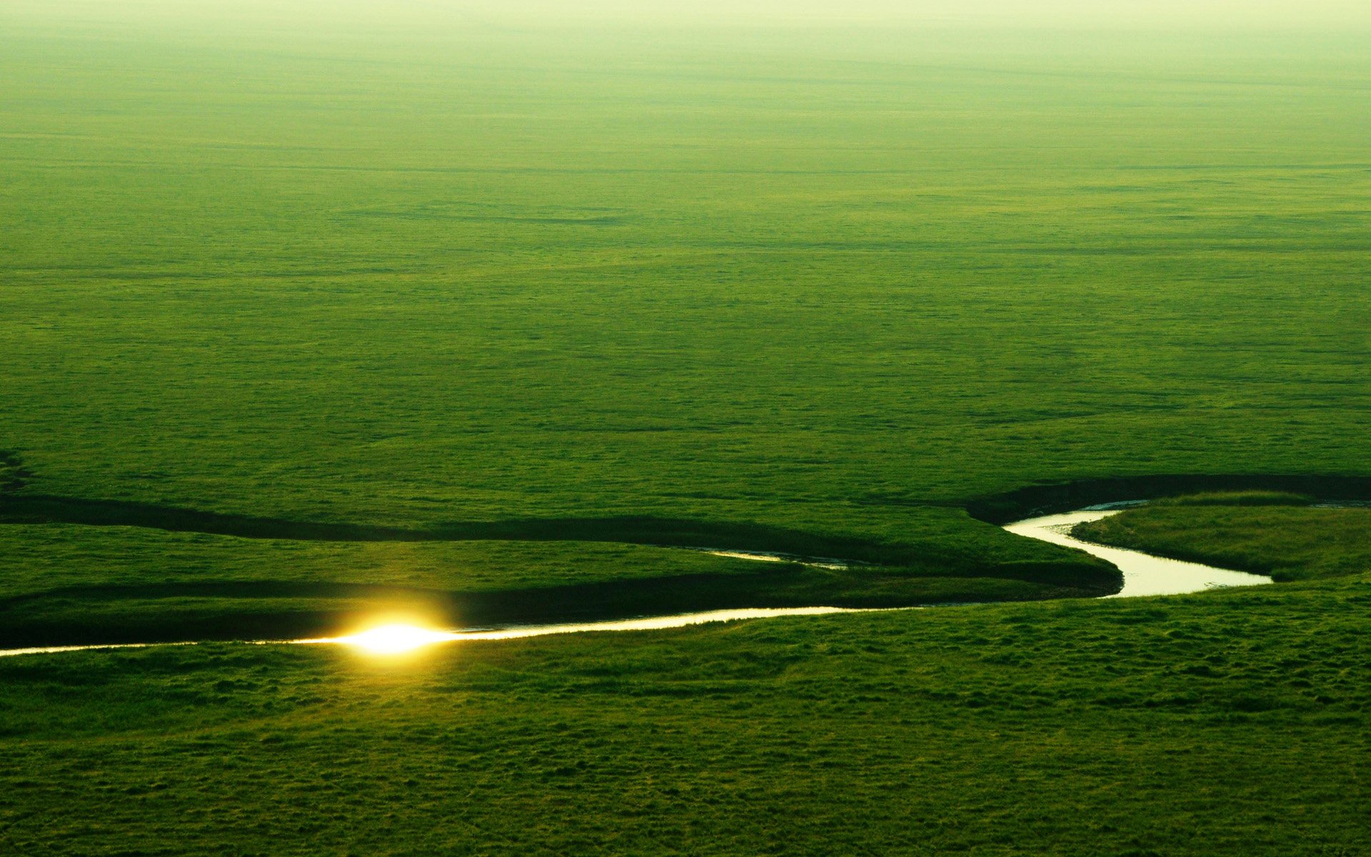 风景,自然风光,唯美,意境,在季节的转角处,草原,绿色,养眼,河,护眼壁纸