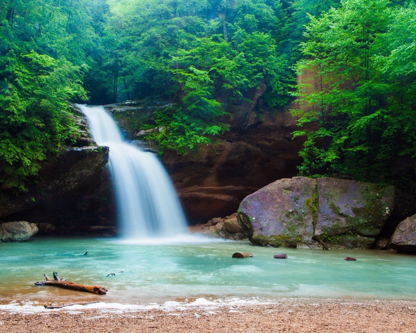 风景,自然,风光,瀑布,森林,安静,意境