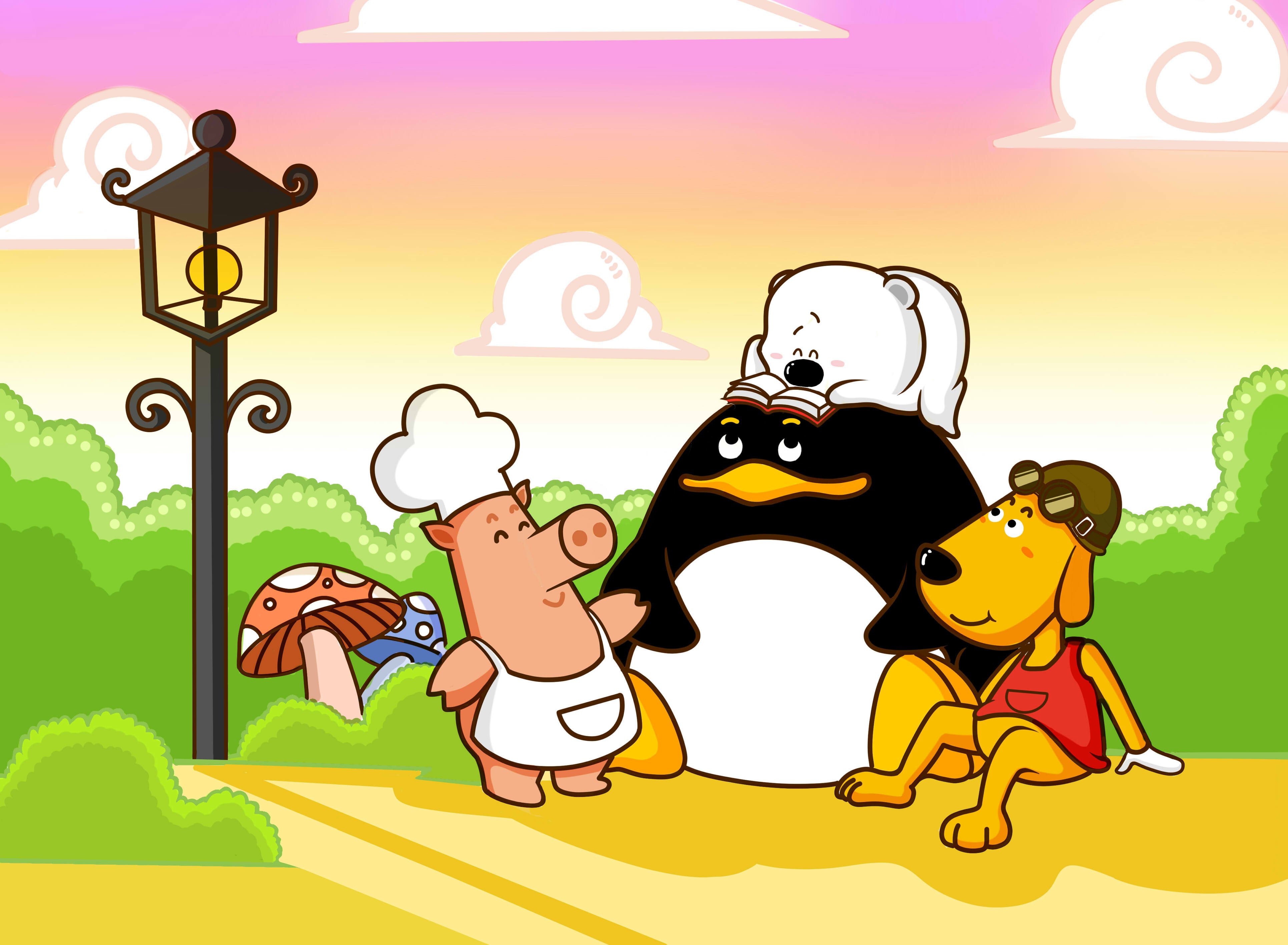 动漫卡通,小囧熊,手绘