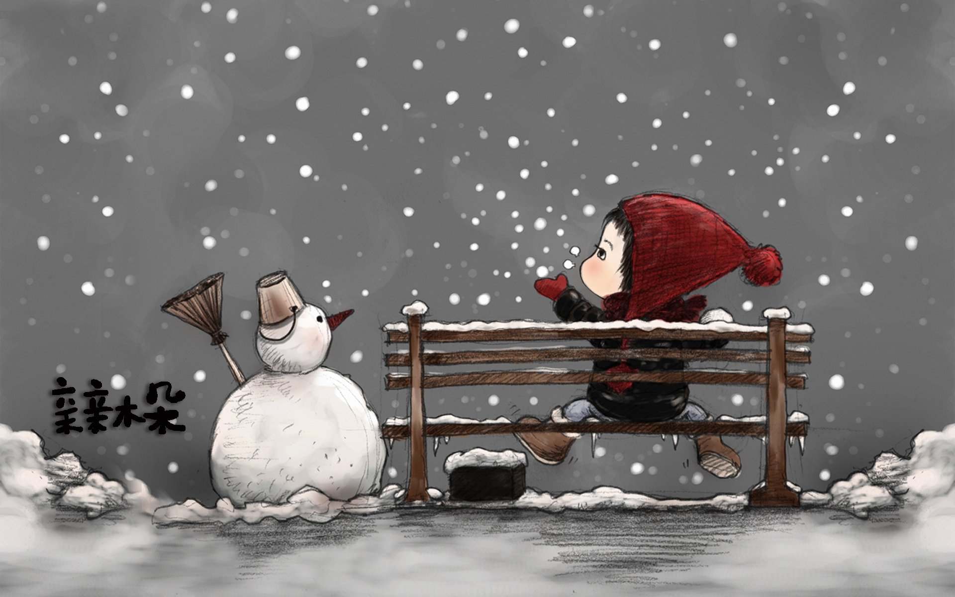 动漫,卡通,手绘,女孩,可爱,萌,治愈,木朵,亲亲木朵,调皮,俏皮