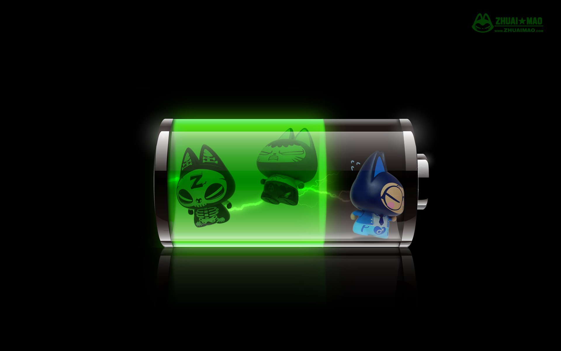 拽猫,可爱,动漫,电池,电量