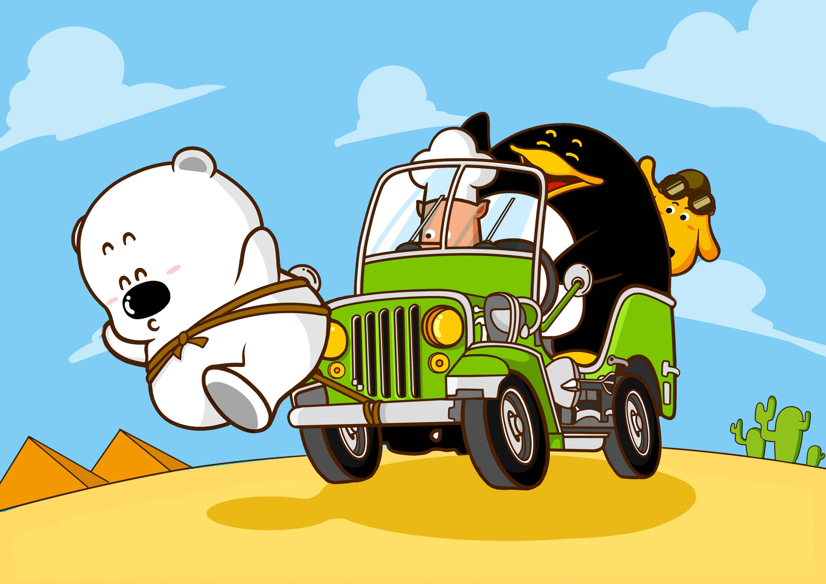 动漫卡通,小囧熊,手绘