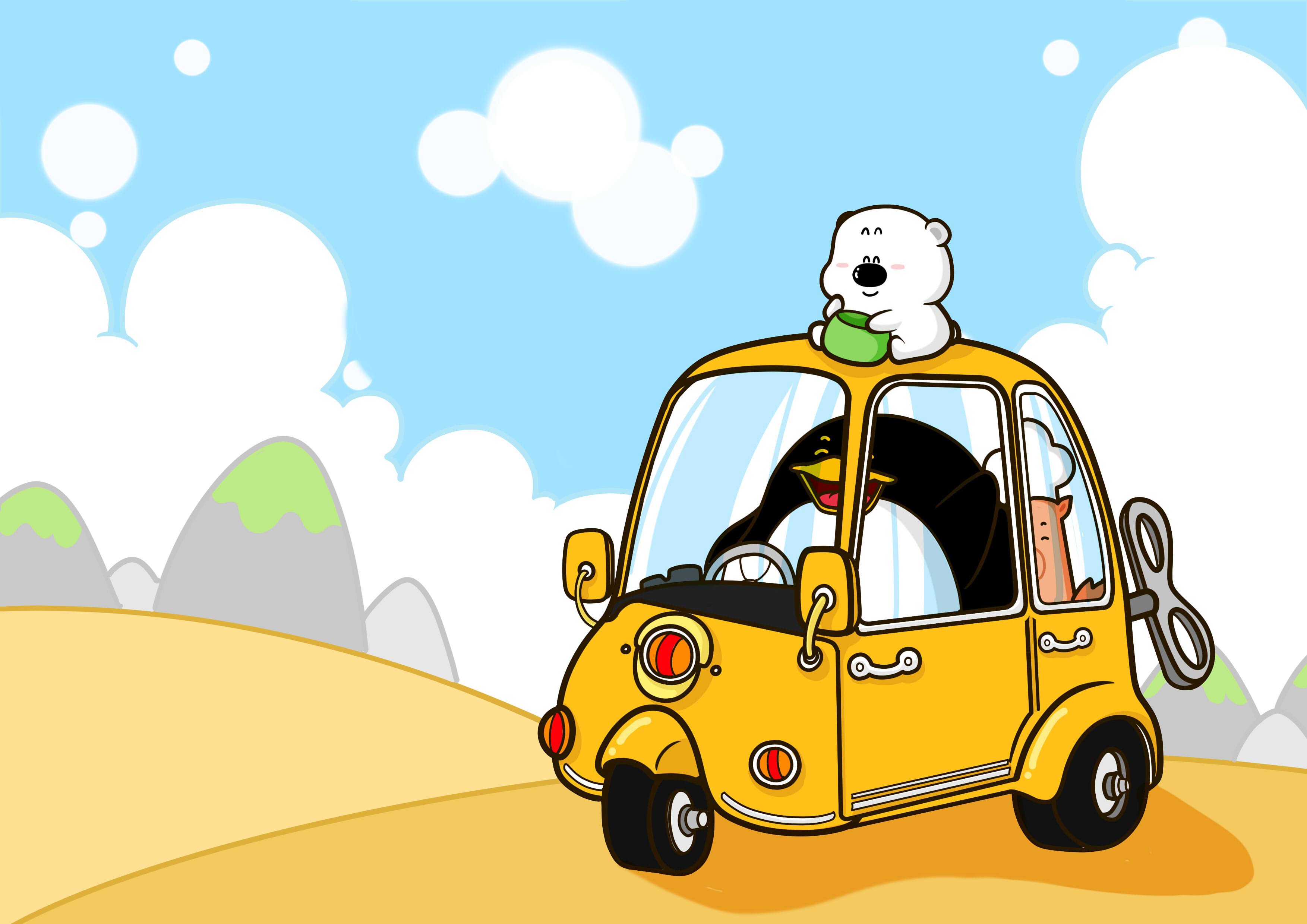 动漫卡通,小囧熊,手绘