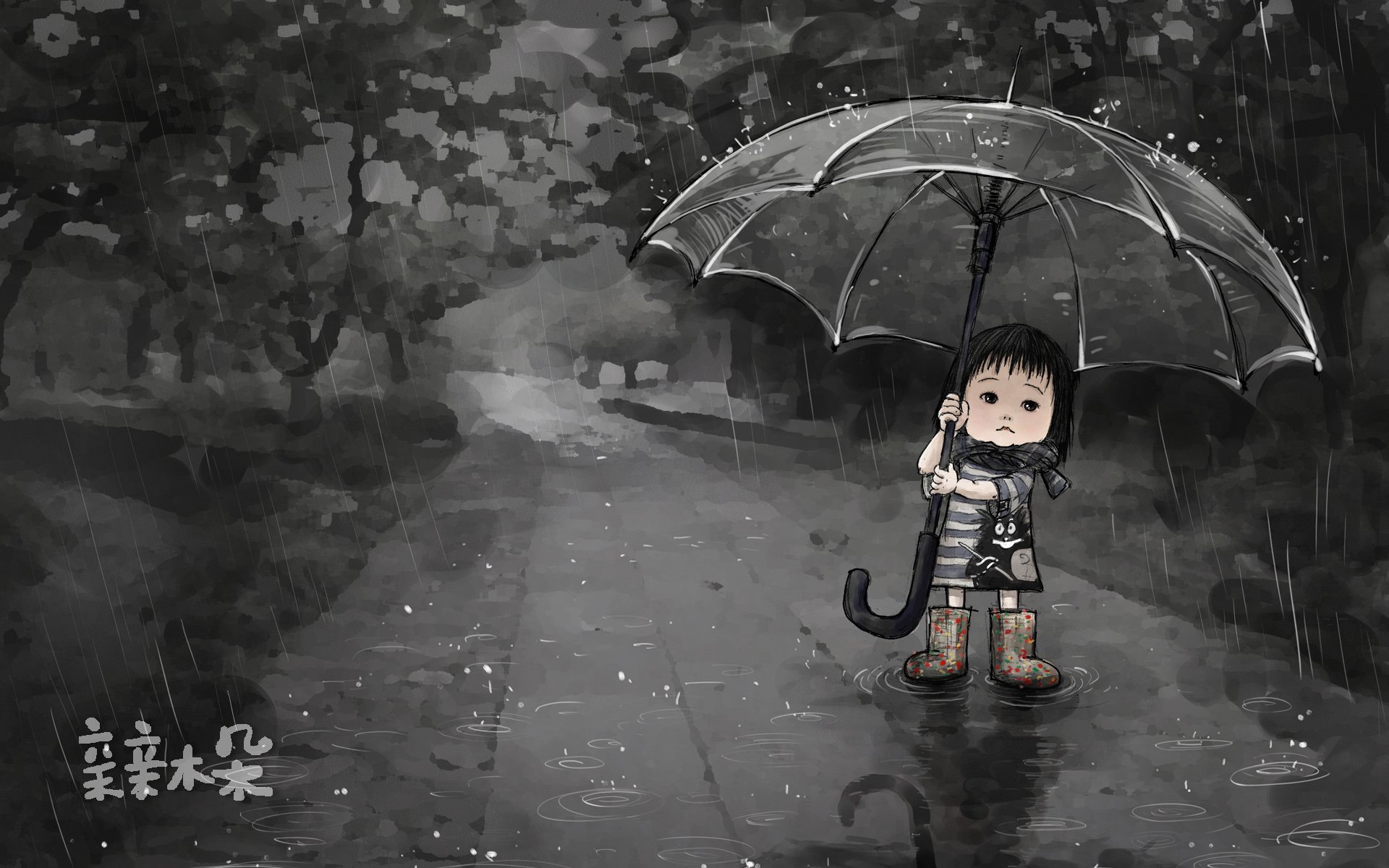 动漫,卡通,手绘,女孩,可爱,萌,治愈,木朵,亲亲木朵,调皮,俏皮