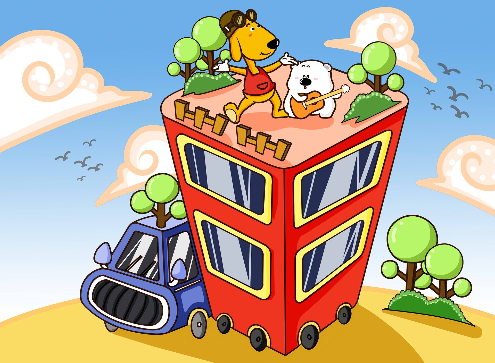 动漫卡通,小囧熊,手绘