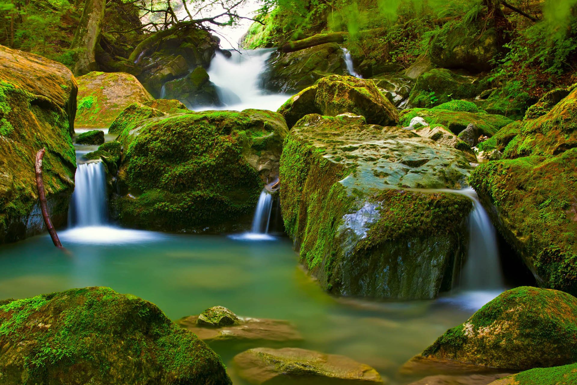 自然,风光,风景,绿色养眼,瀑布,山