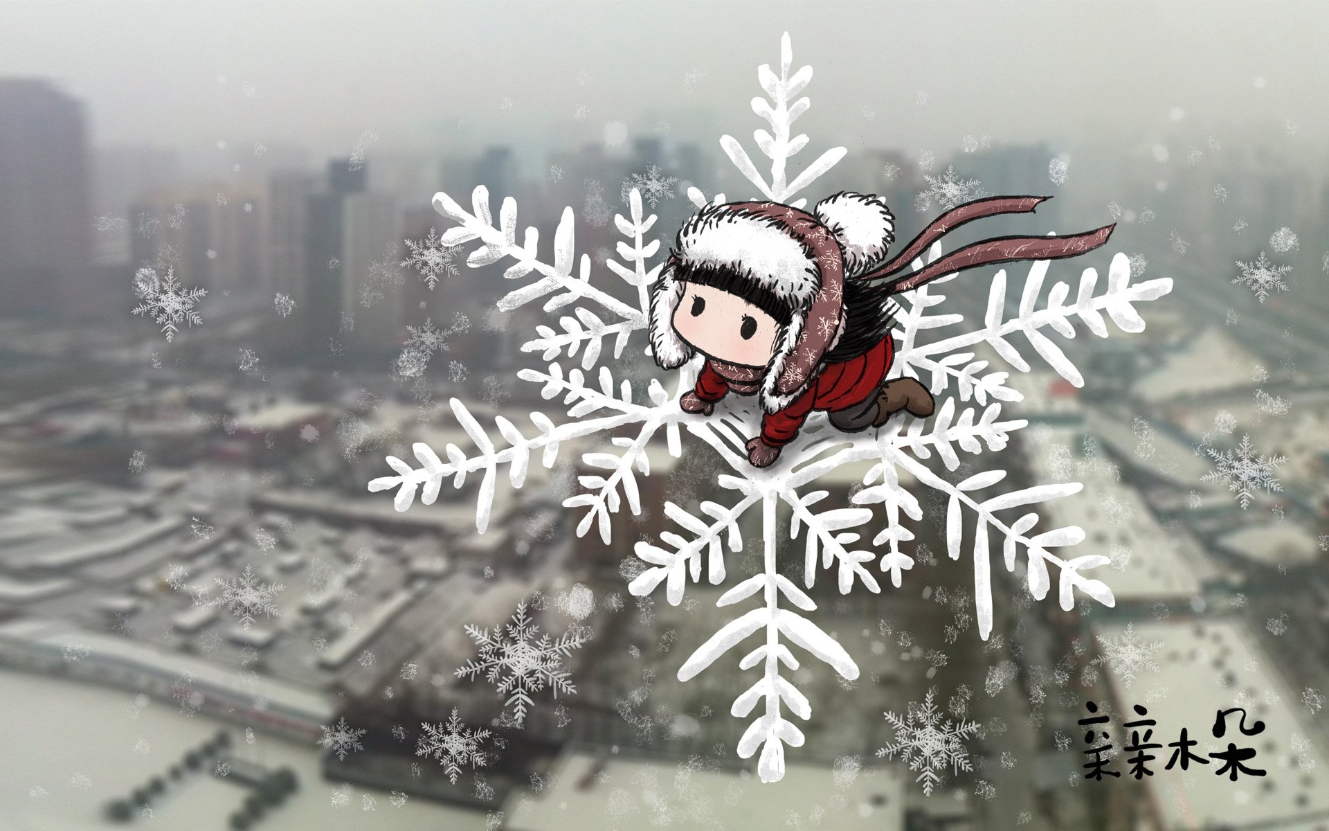 动漫,卡通,手绘,女孩,可爱,萌,治愈,木朵,亲亲木朵,调皮,俏皮