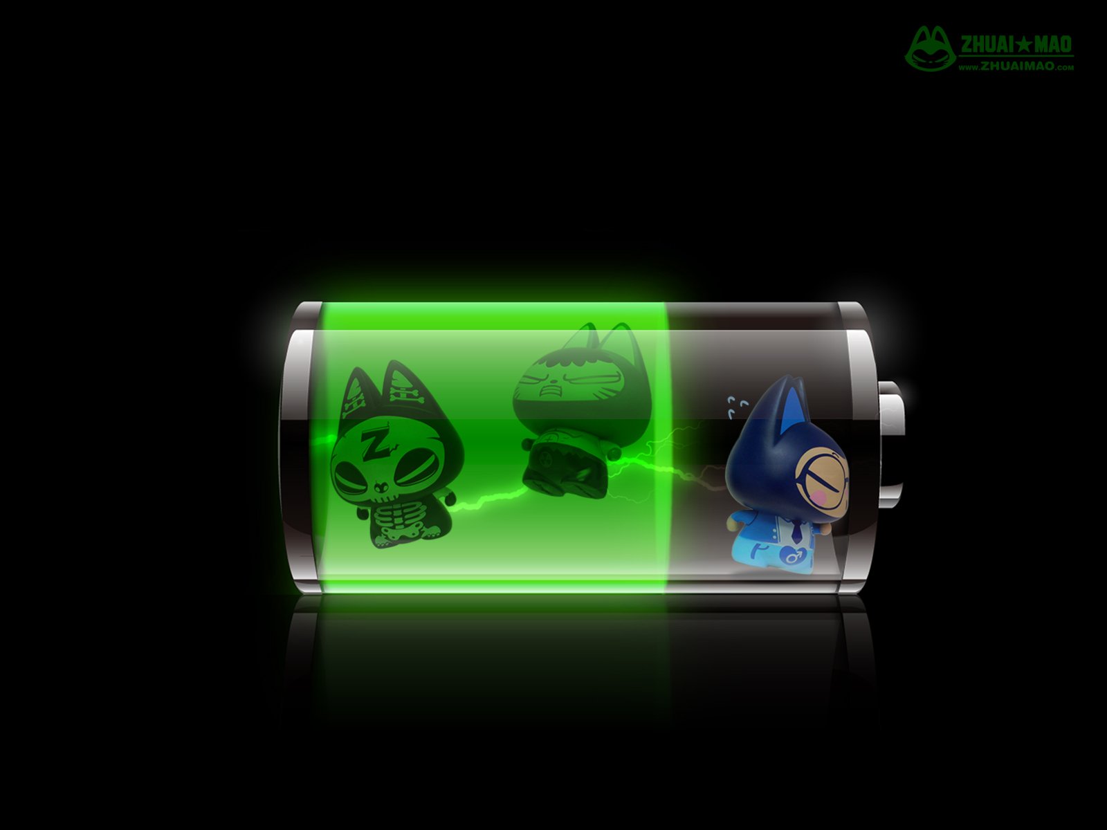 拽猫,可爱,动漫,电池,电量