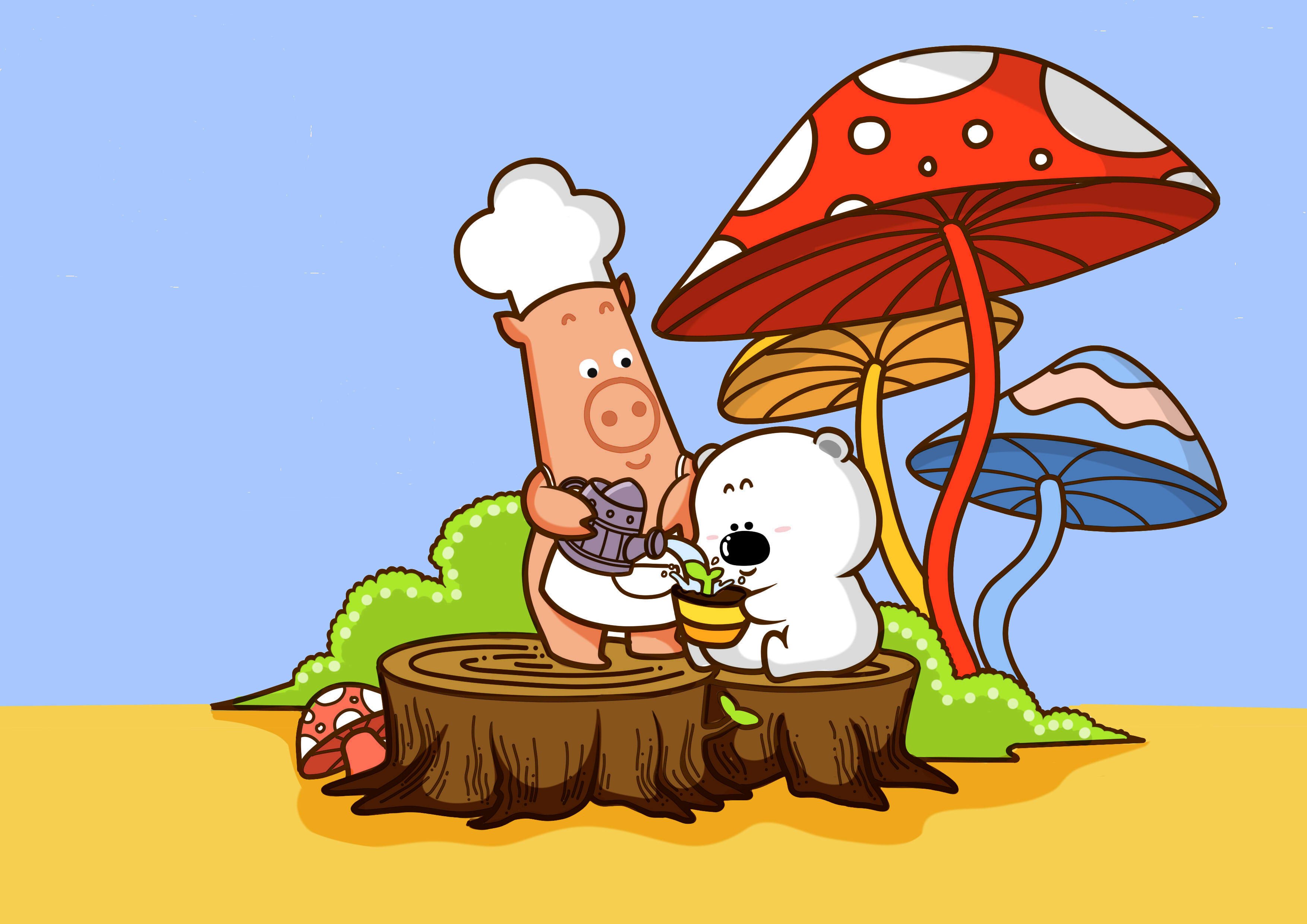 动漫卡通,小囧熊,手绘