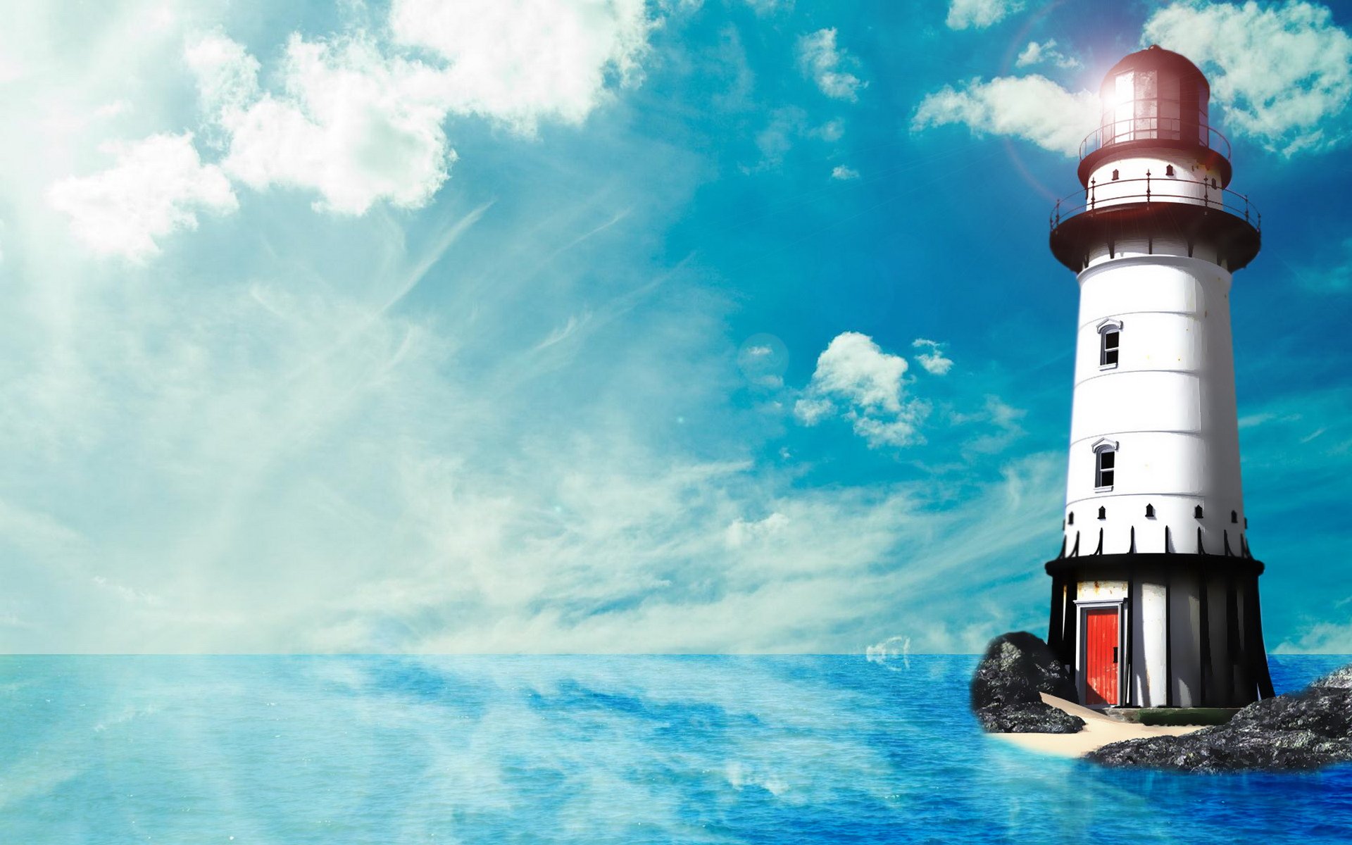 自然,风光,风景,灯塔,大海