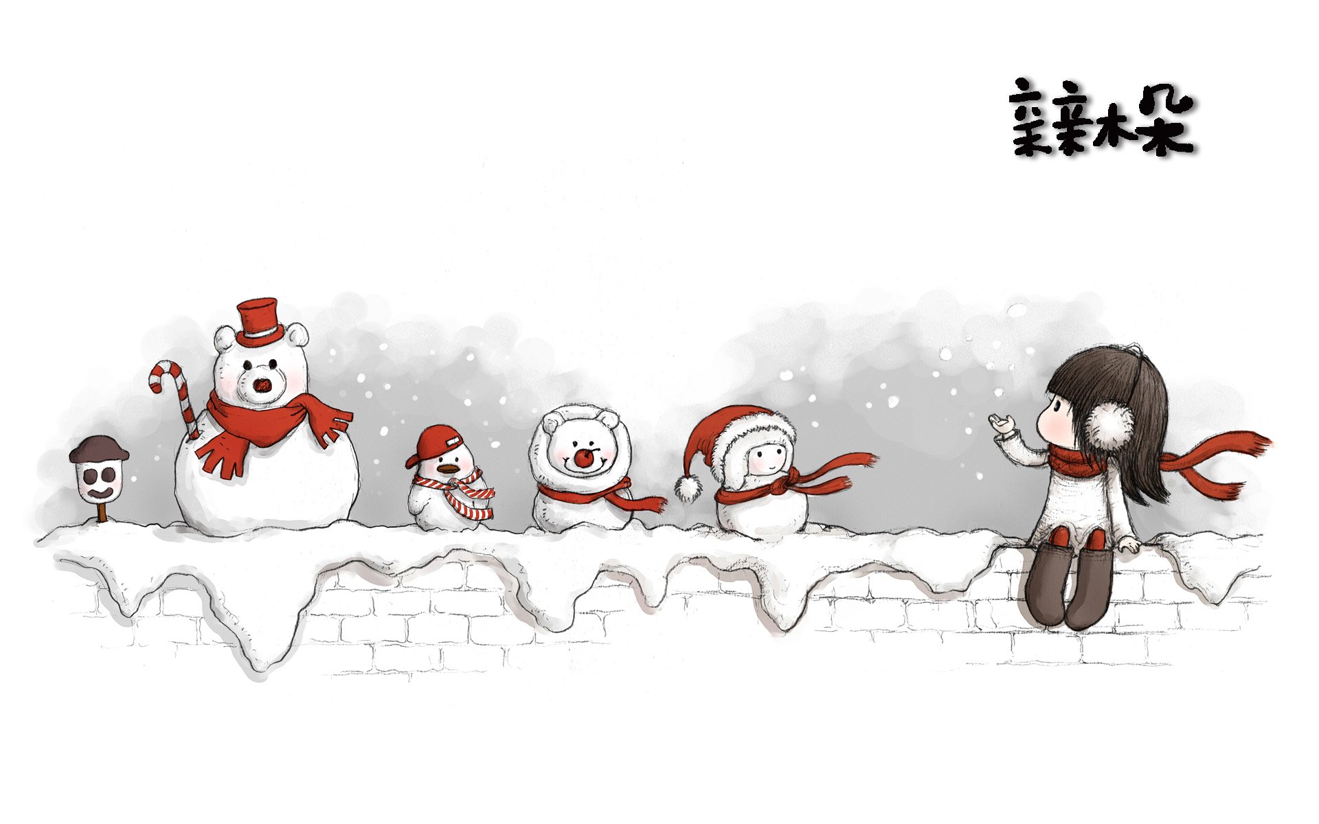 动漫,卡通,手绘,女孩,可爱,萌,治愈,木朵,亲亲木朵,调皮,俏皮