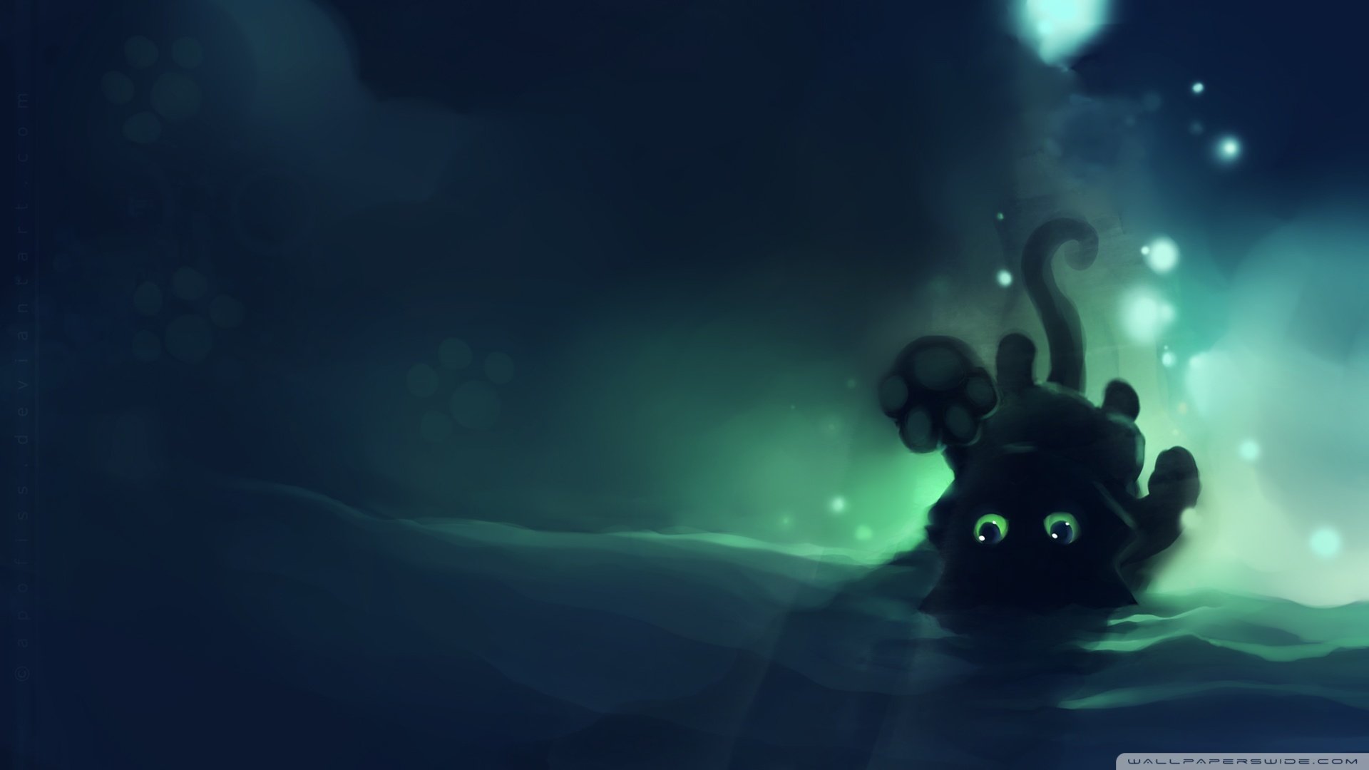 炫酷,特效,视觉艺术,设计,水彩,趣味猫