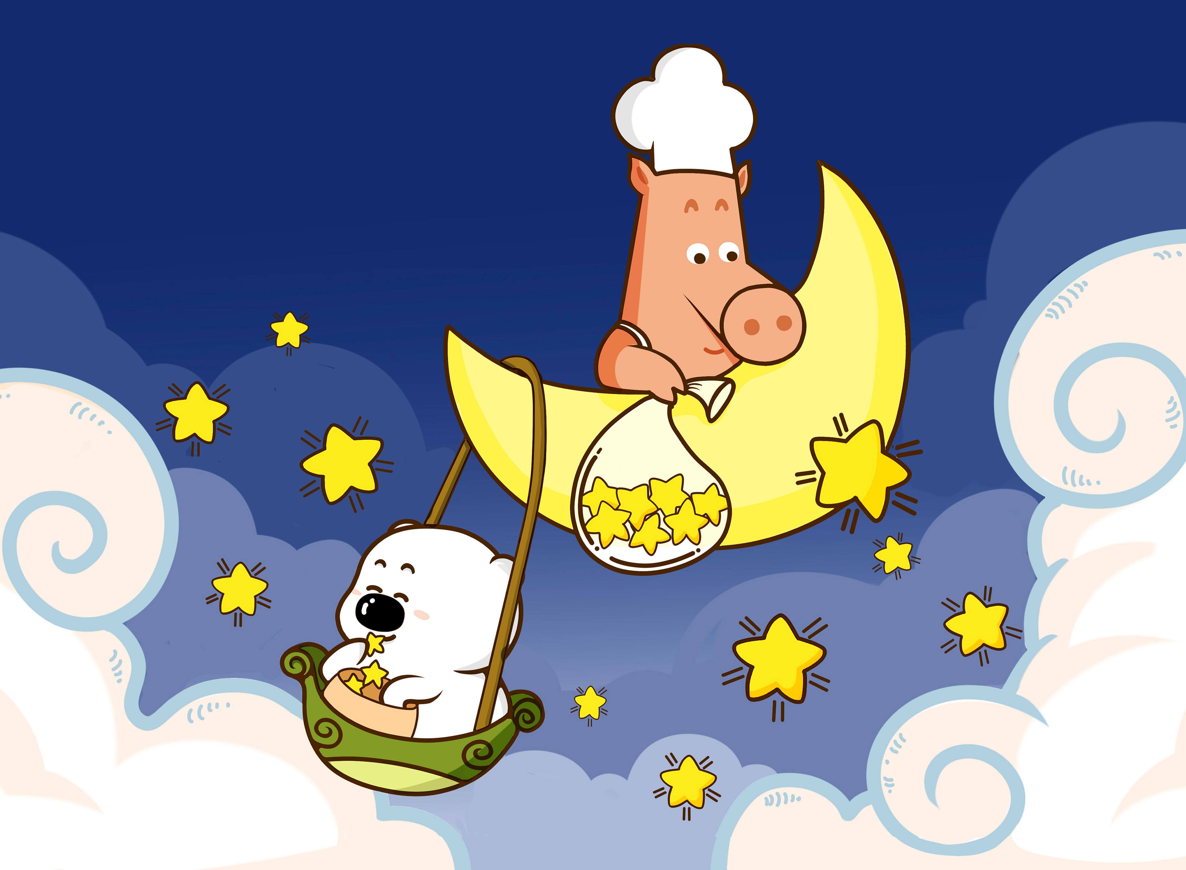 动漫卡通,小囧熊,手绘