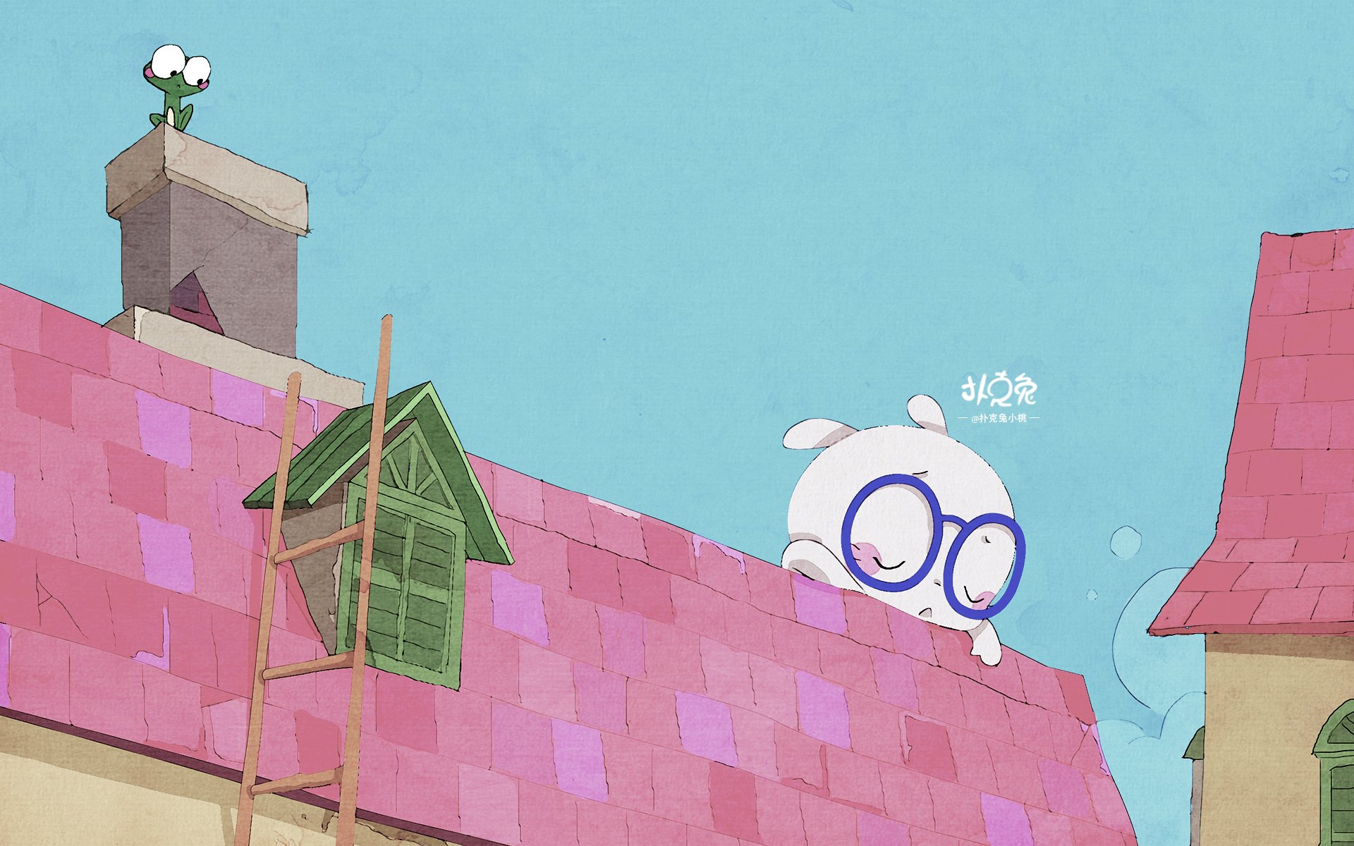 卡通,手绘,扑克兔