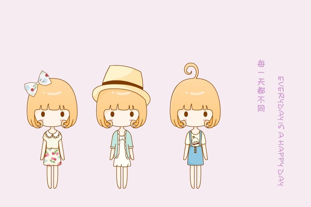 鬼鬼,鬼小妞,可爱,手绘,卡通,女孩,清新