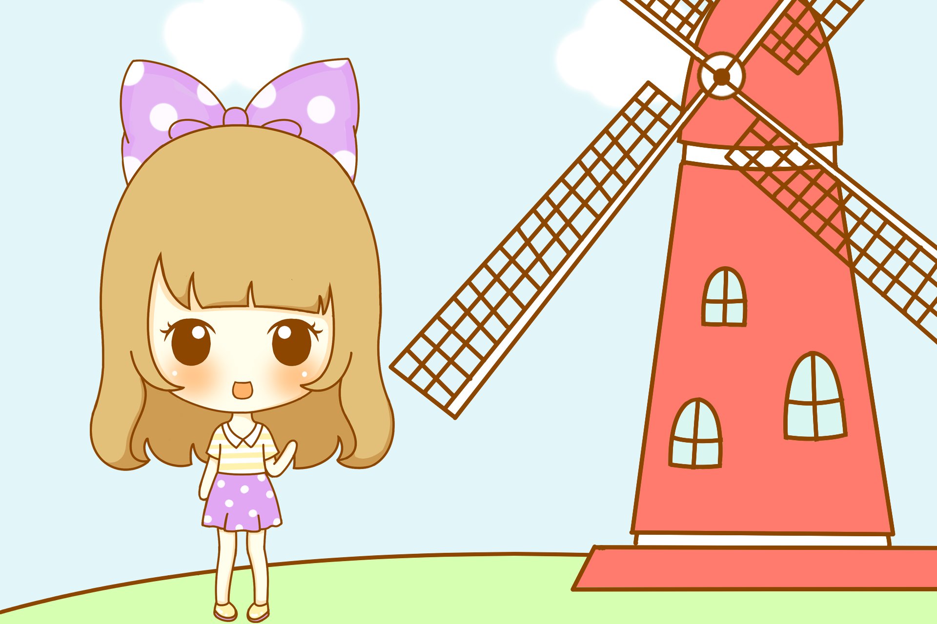 鬼鬼,鬼小妞,可爱,手绘,卡通,女孩,清新