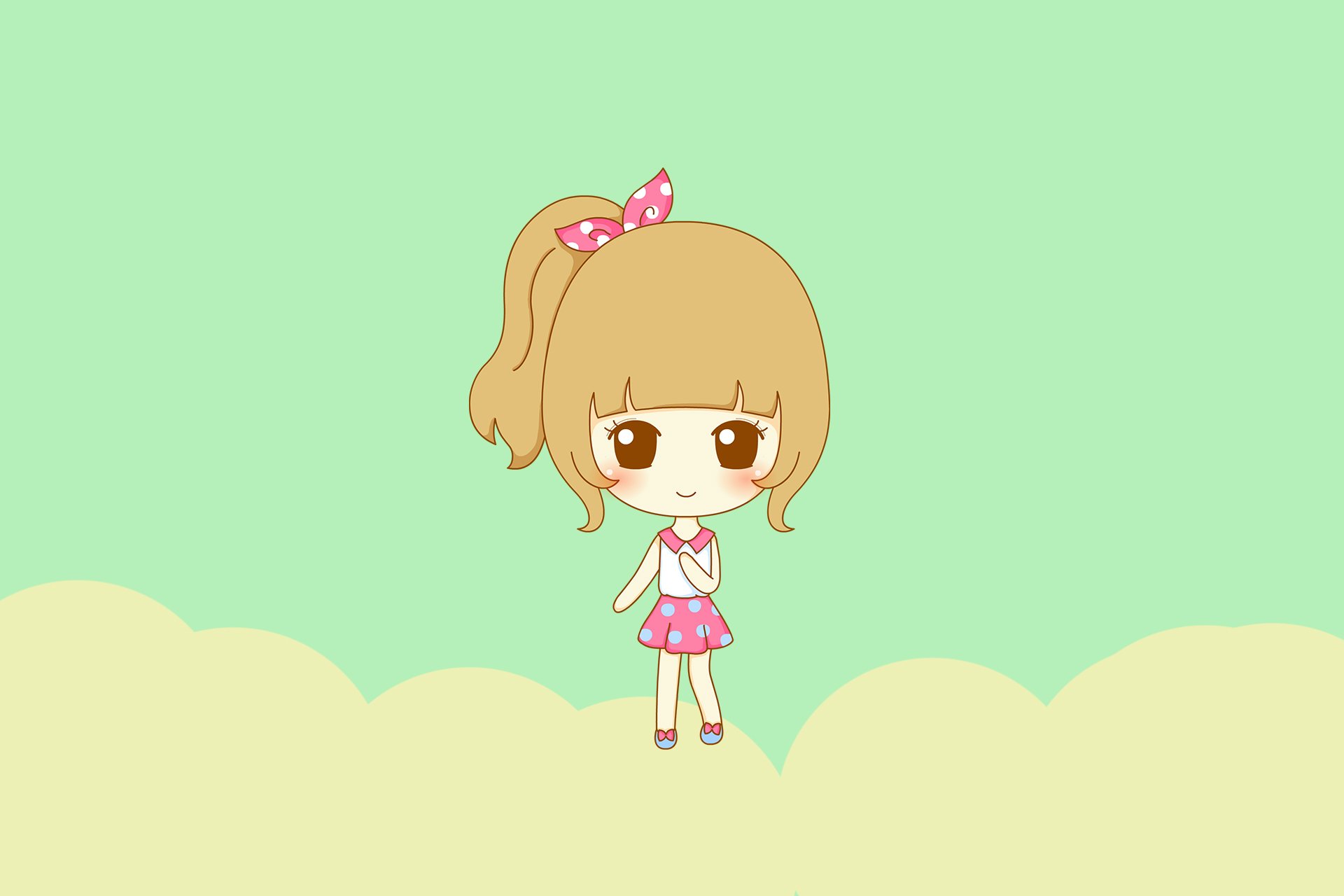 鬼鬼,鬼小妞,可爱,手绘,卡通,女孩,清新