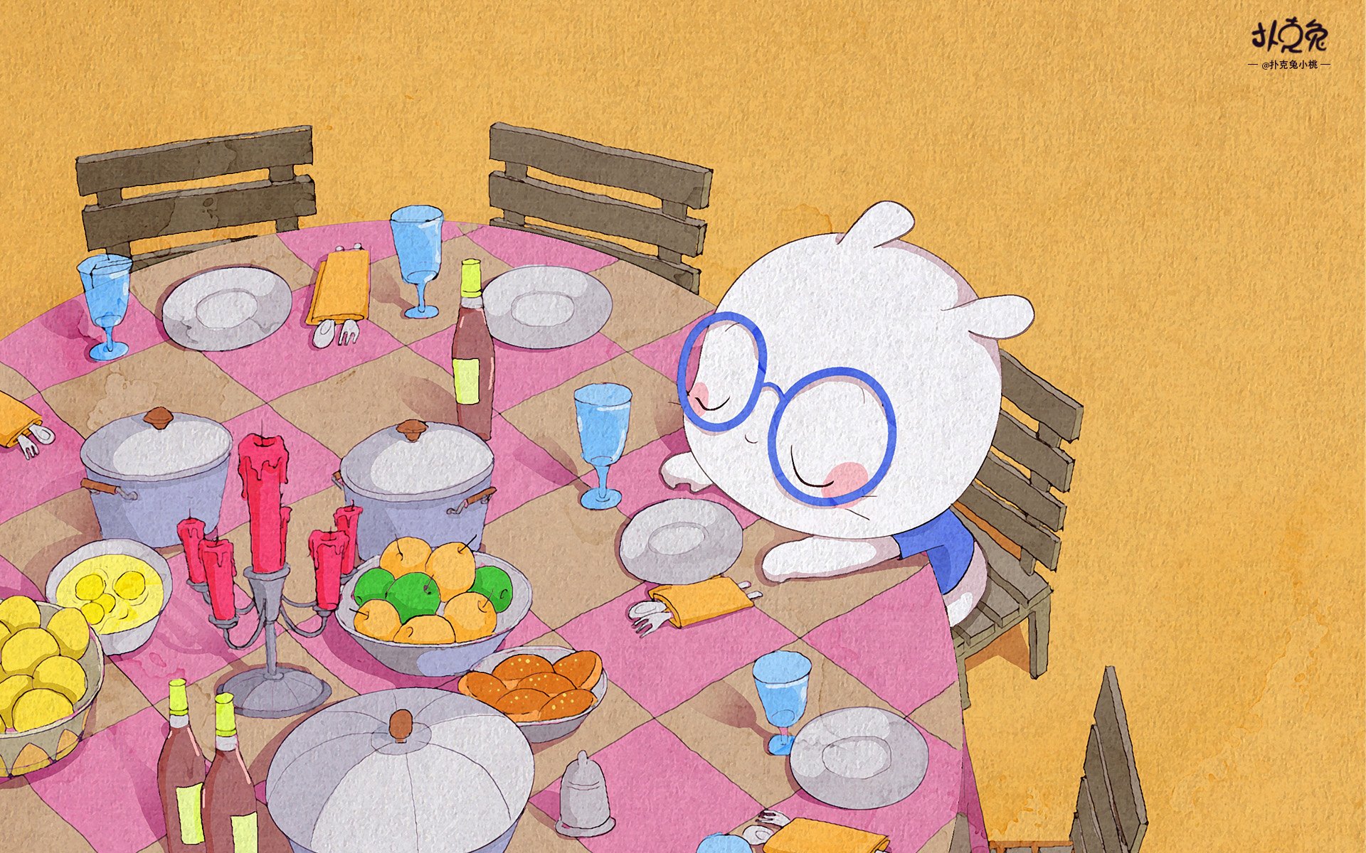 卡通,手绘,扑克兔