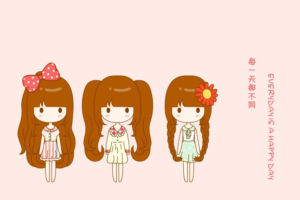 鬼鬼,鬼小妞,可爱,手绘,卡通,女孩,清新