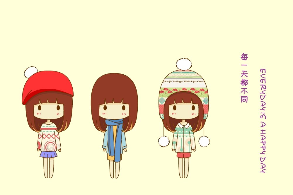 鬼鬼,鬼小妞,可爱,手绘,卡通,女孩,清新