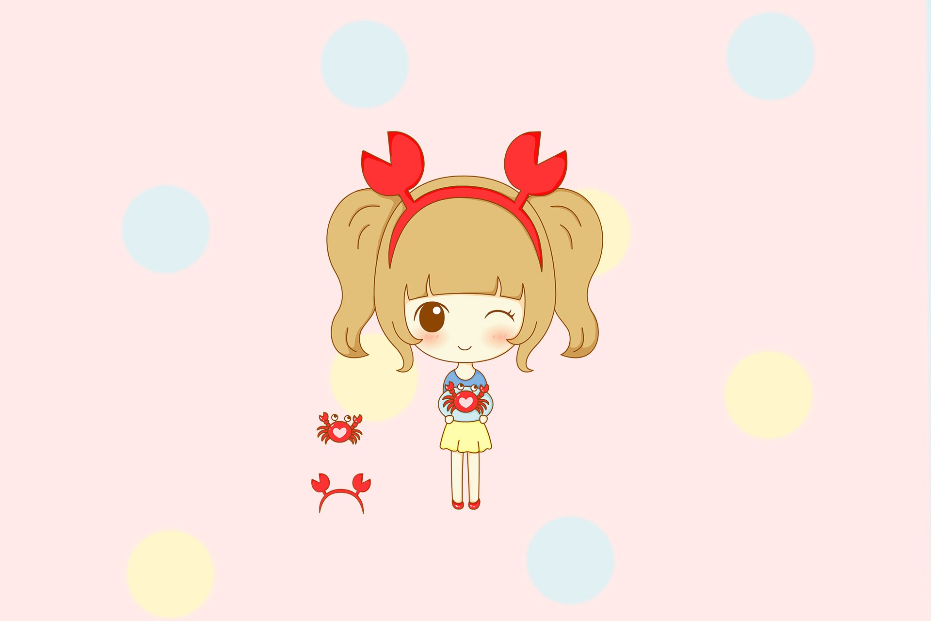 鬼鬼,鬼小妞,可爱,手绘,卡通,女孩,清新