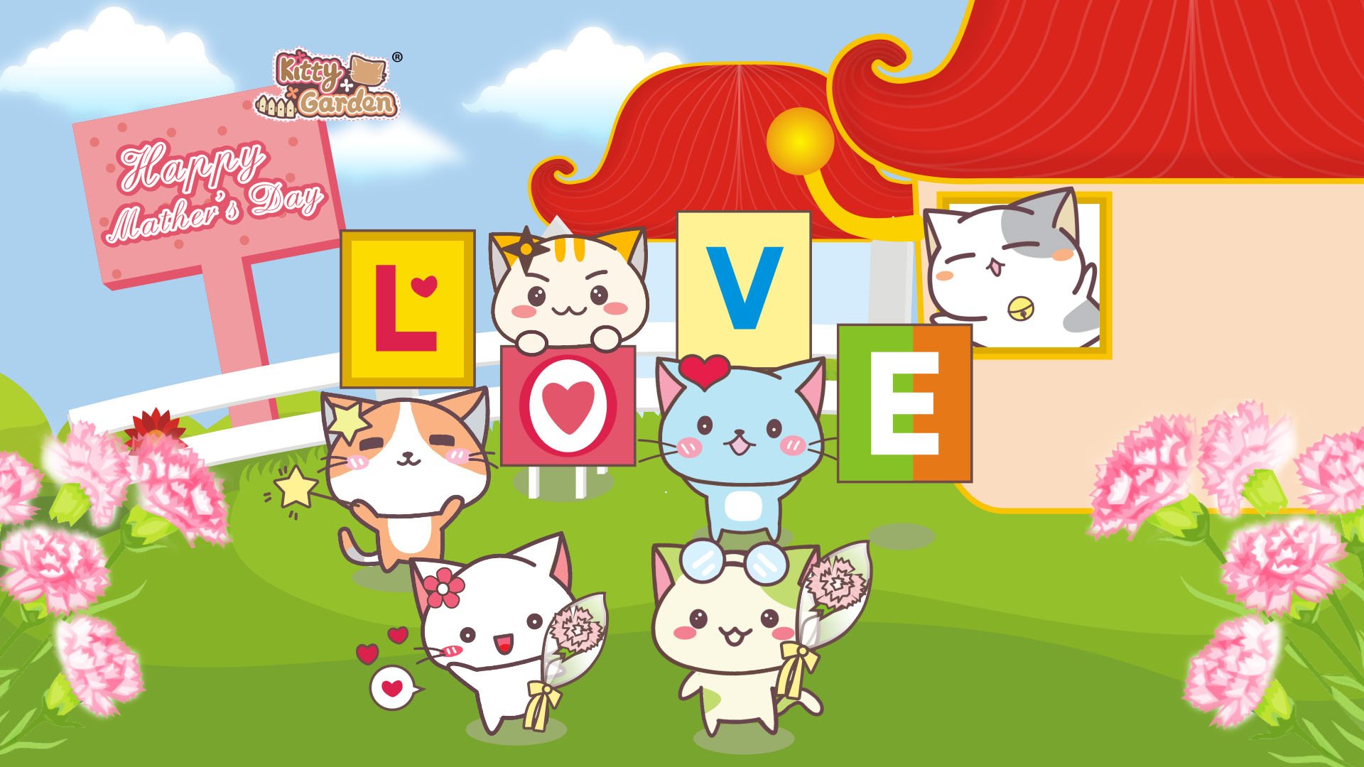 卡通,手绘,可爱,猫咪,KG猫咪乐园,Kitty,Garden,猫咪乐园