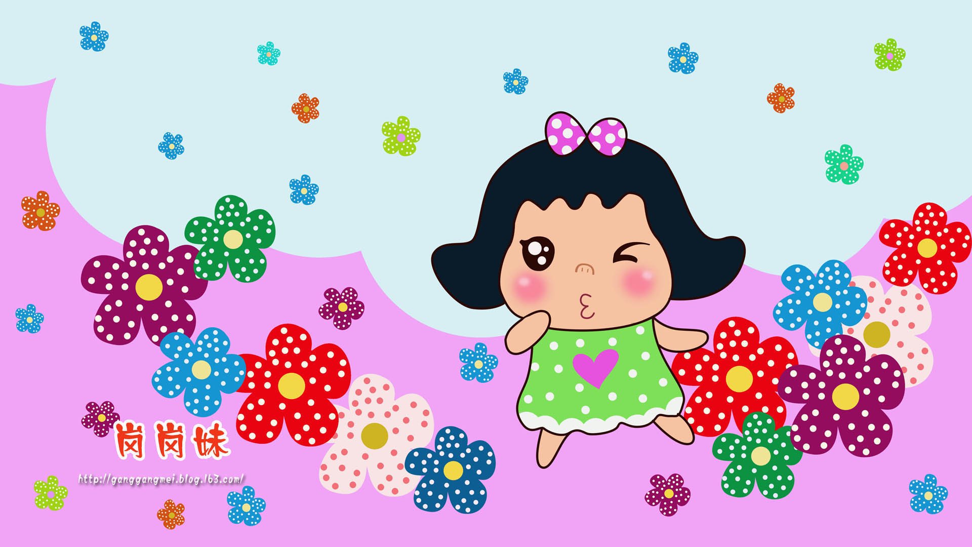 卡通,手绘,女孩,岗岗妹