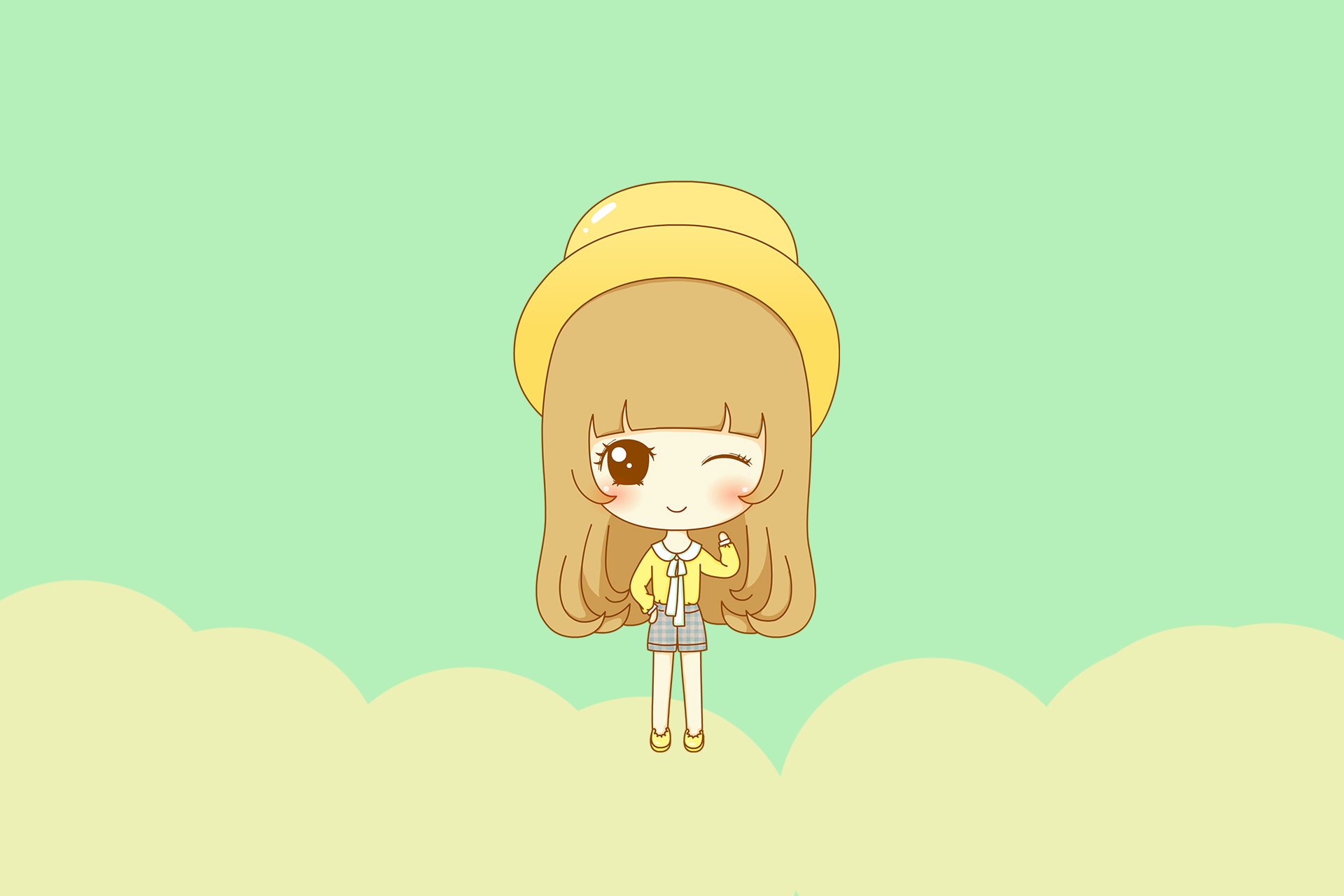 鬼鬼,鬼小妞,可爱,手绘,卡通,女孩,清新