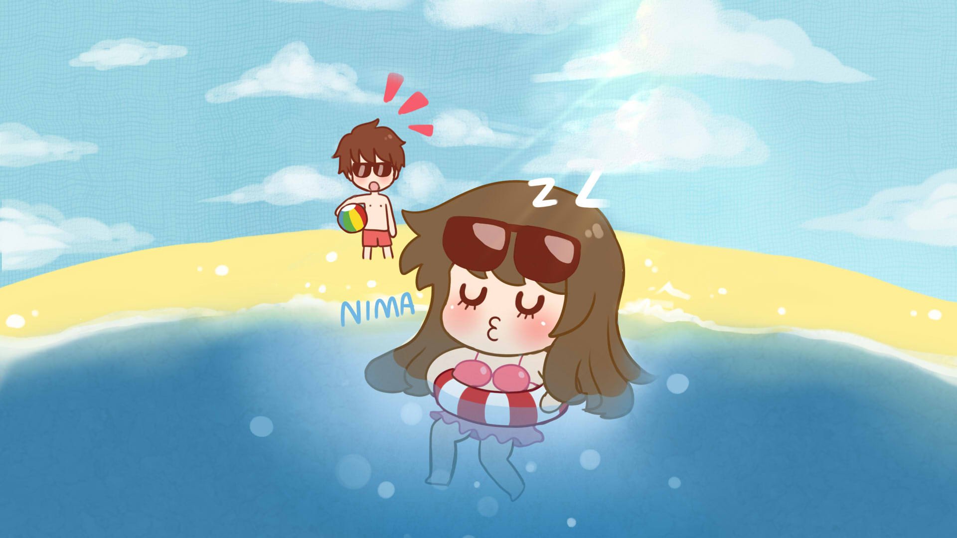 伟大的安妮,手绘,卡通,可爱,萌,@伟大的安妮,安妮和王小明