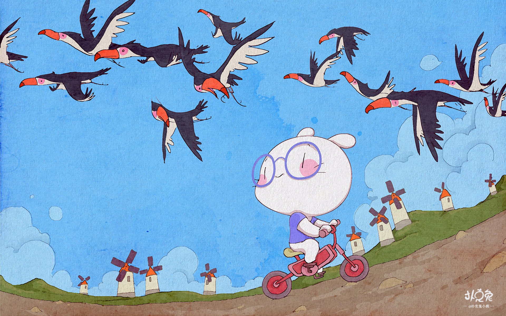 卡通,手绘,扑克兔