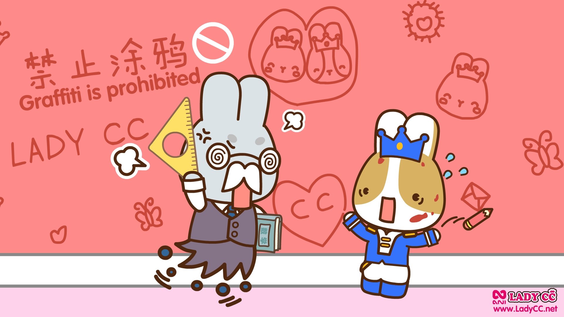 卡通,手绘,LADYCC,公主茜茜,兔子
