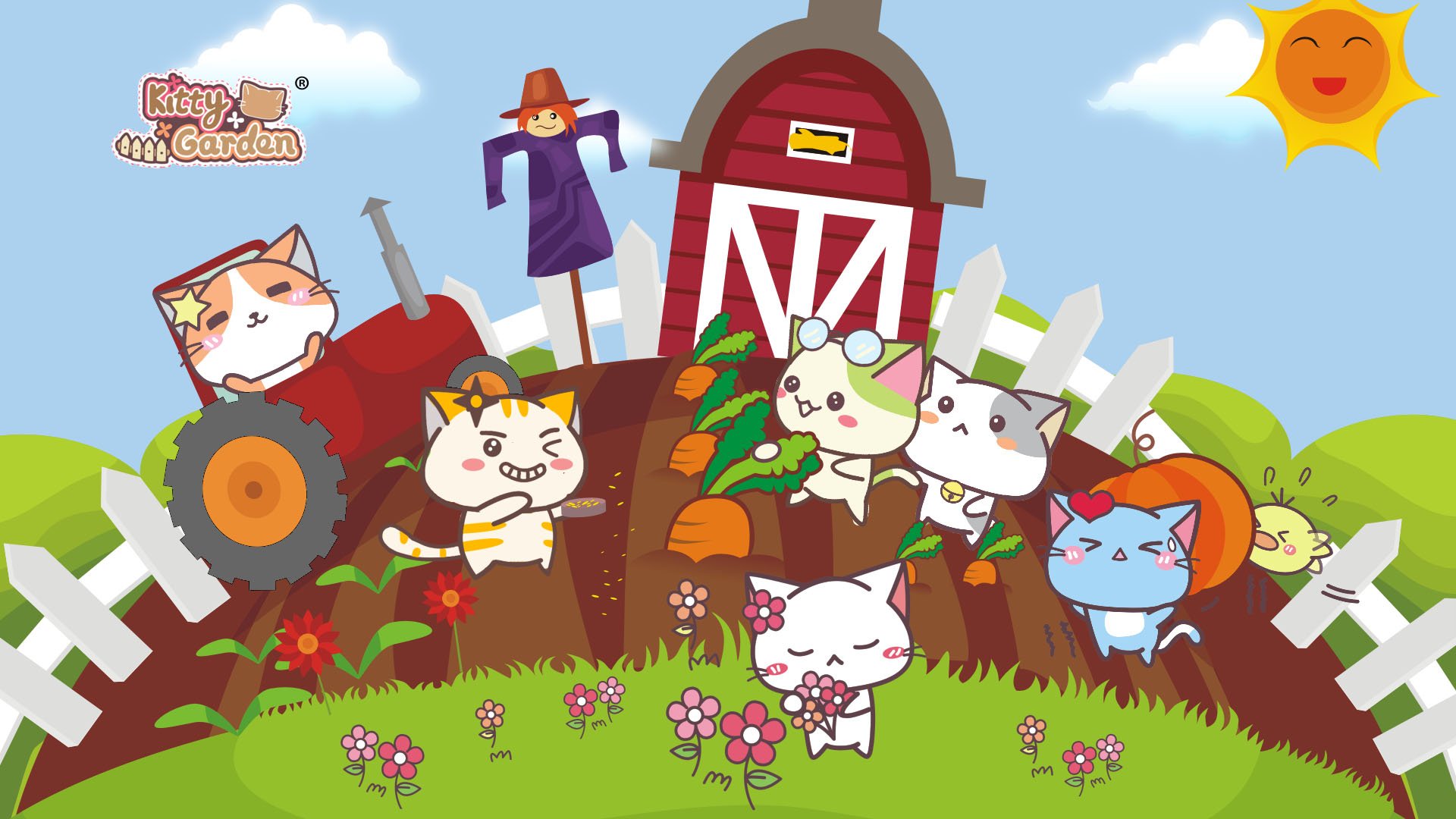 卡通,手绘,可爱,猫咪,KG猫咪乐园,Kitty,Garden,猫咪乐园