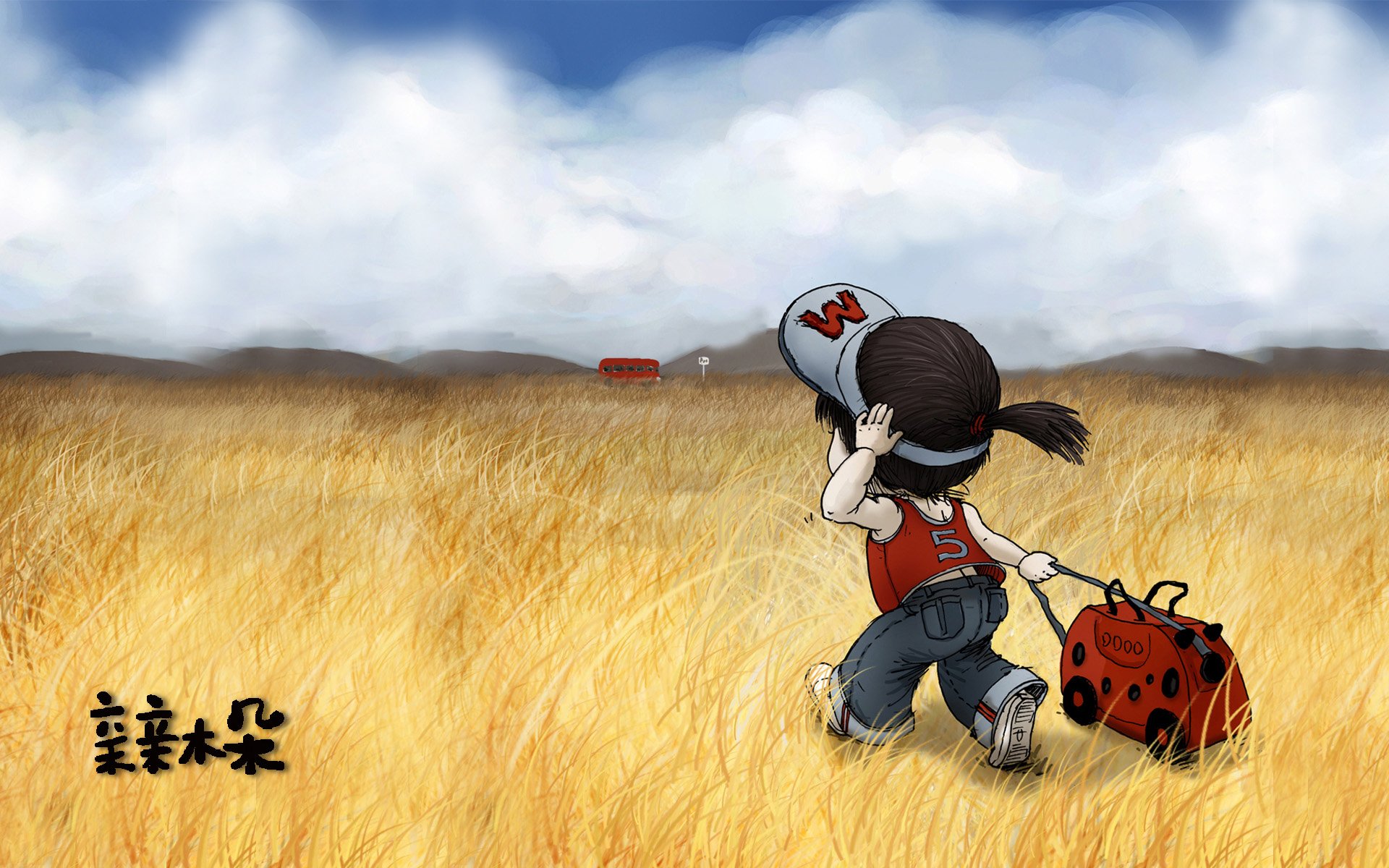 动漫,卡通,手绘,女孩,可爱,萌,治愈,木朵,亲亲木朵,调皮,俏皮