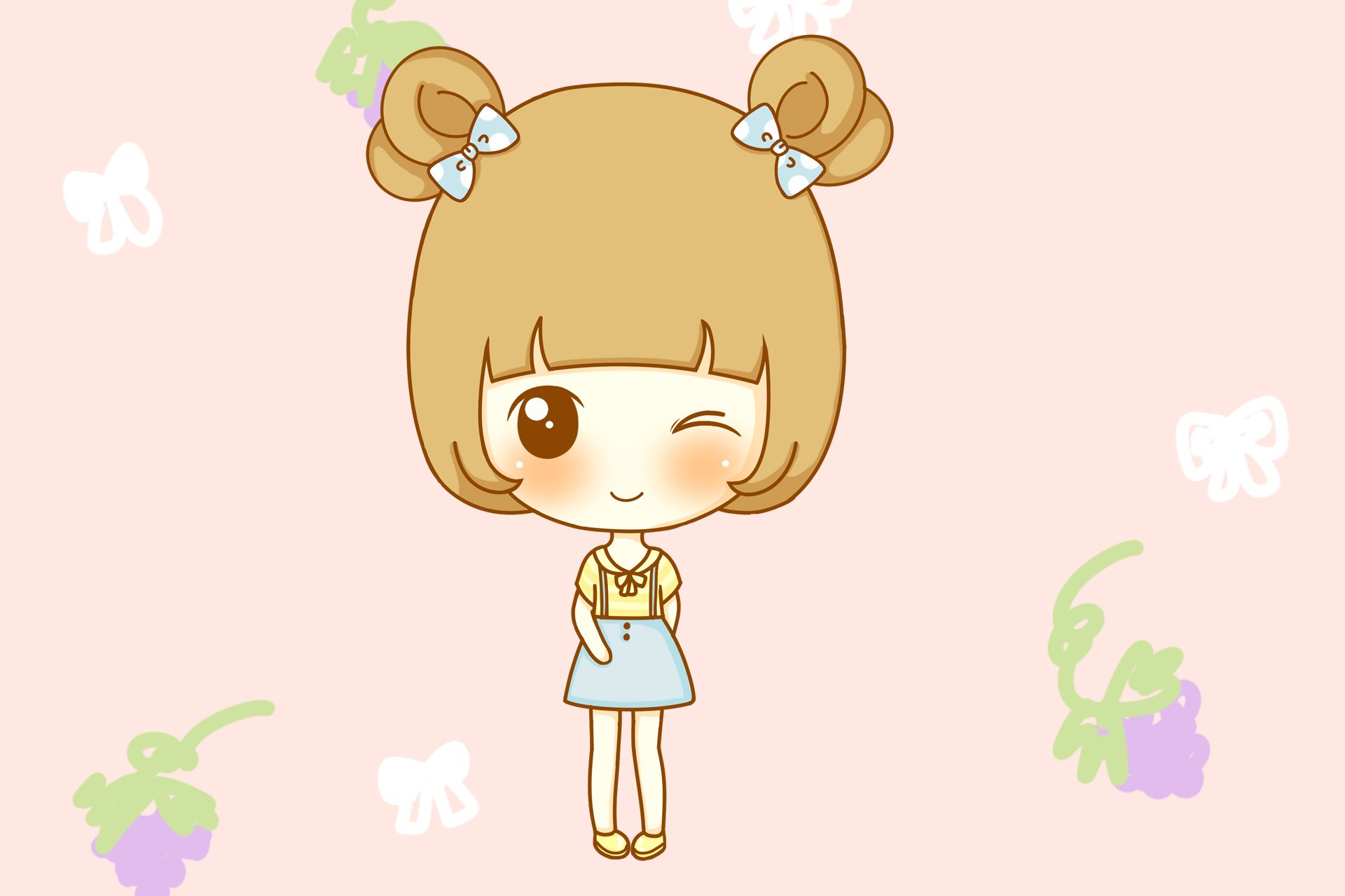 鬼鬼,鬼小妞,可爱,手绘,卡通,女孩,清新