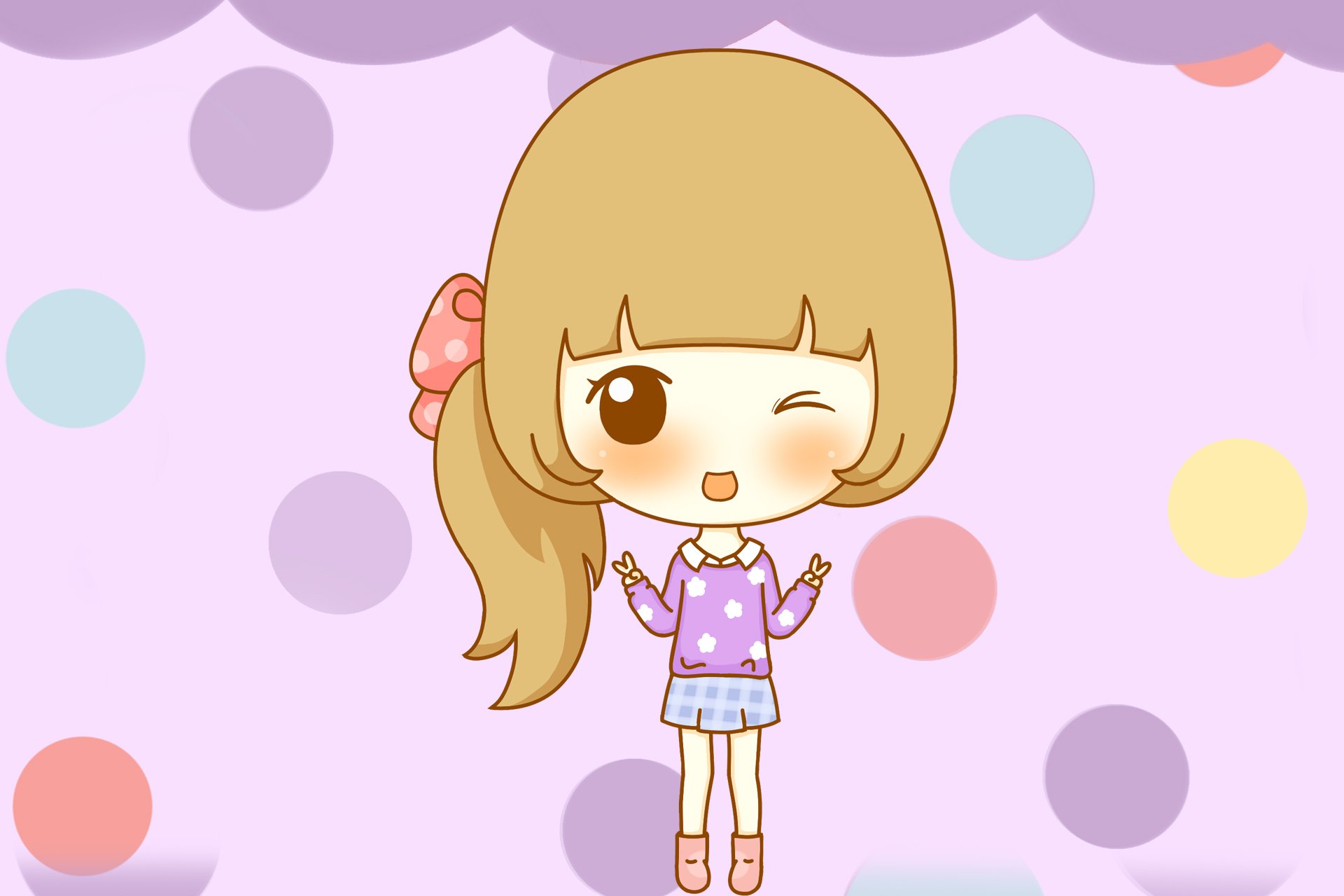 鬼鬼,鬼小妞,可爱,手绘,卡通,女孩,清新