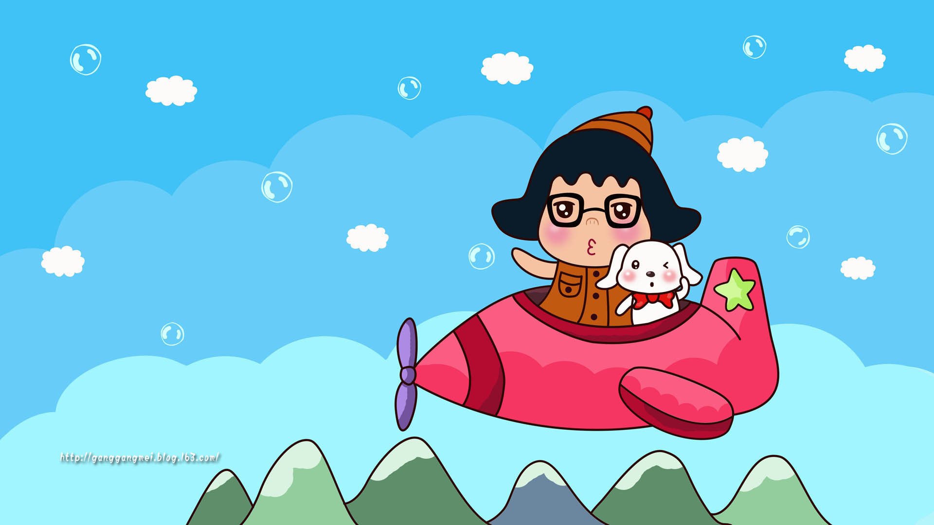 卡通,手绘,女孩,岗岗妹