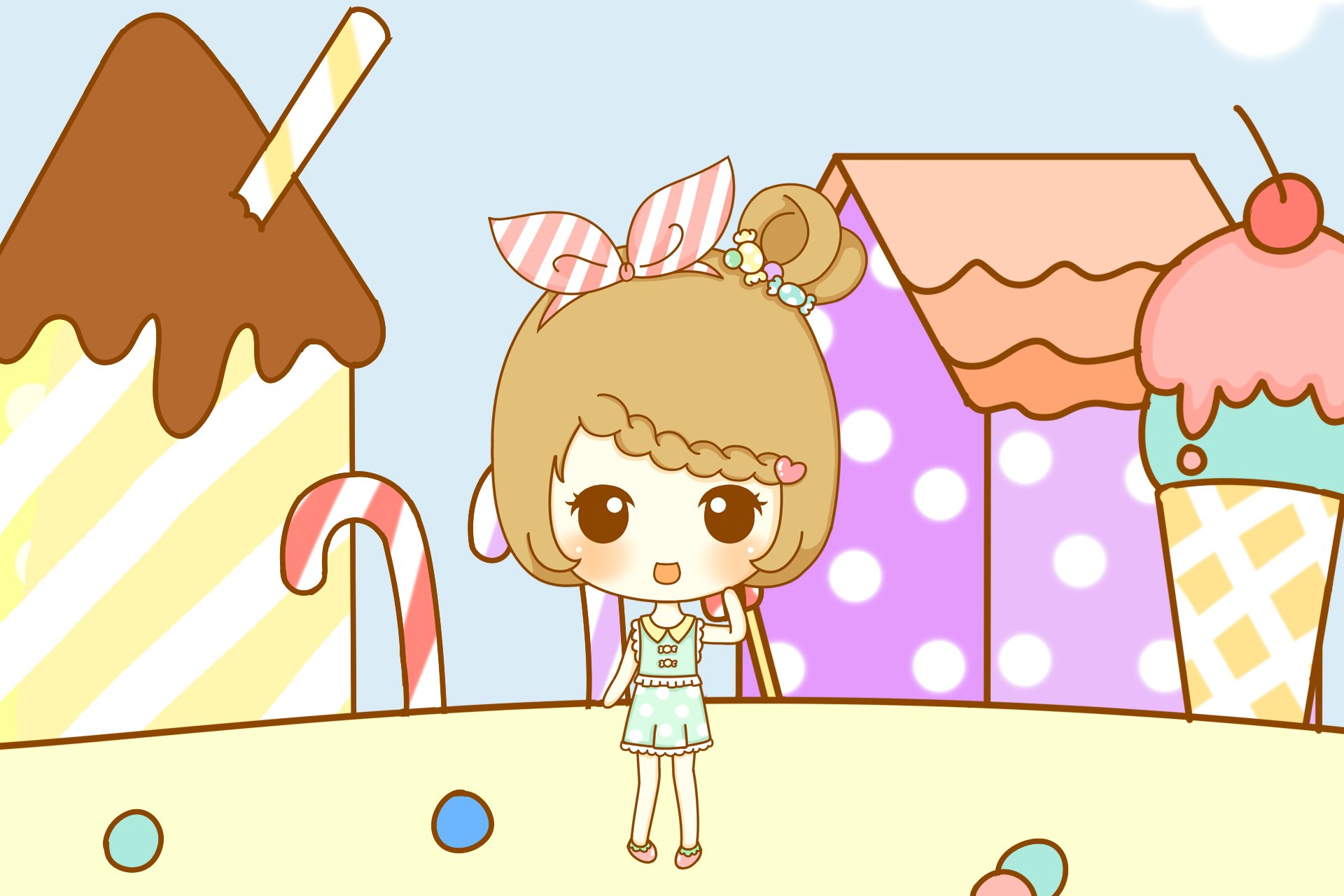 鬼鬼,鬼小妞,可爱,手绘,卡通,女孩,清新