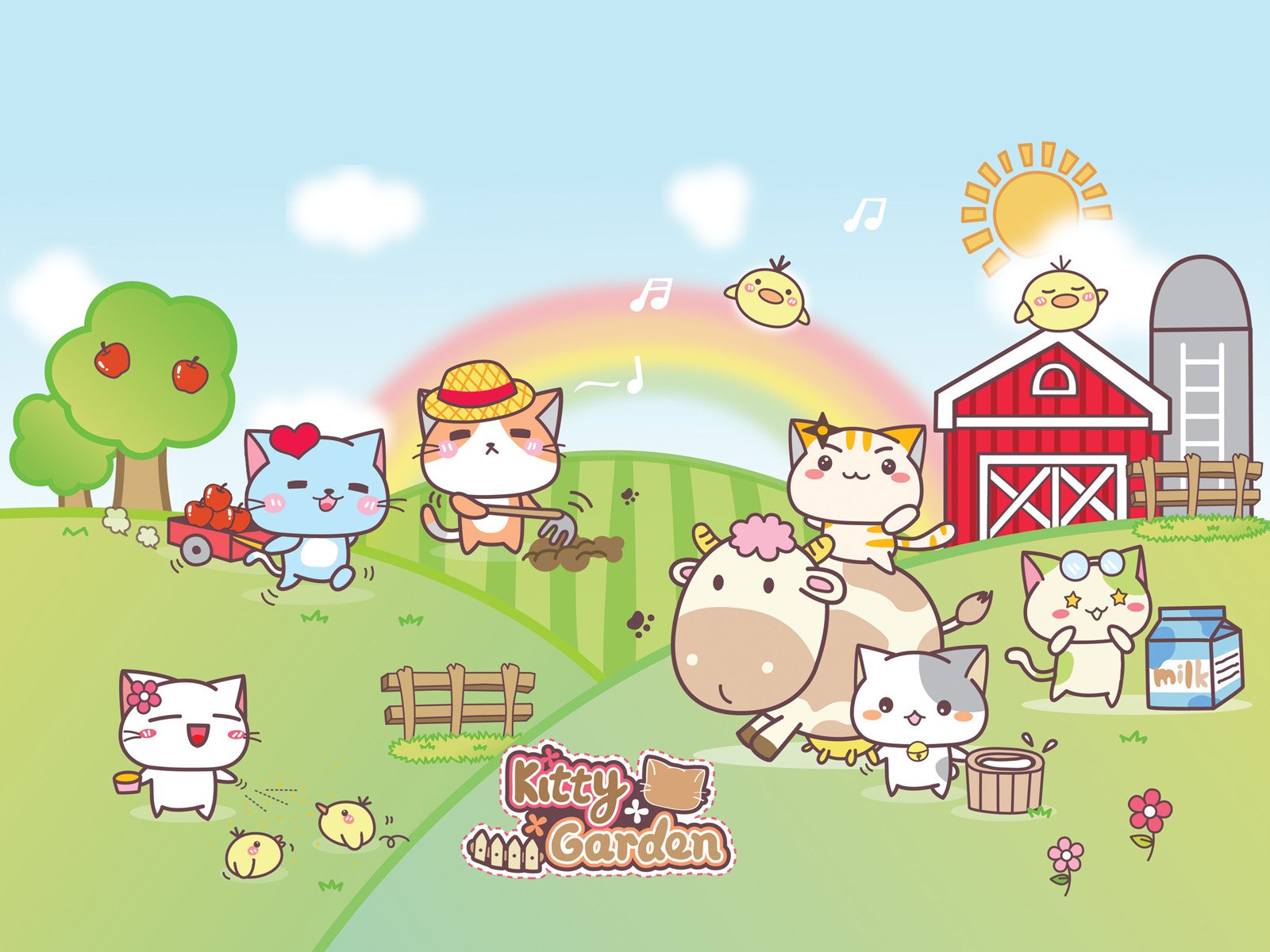 卡通,手绘,可爱,猫咪,KG猫咪乐园,Kitty,Garden,猫咪乐园